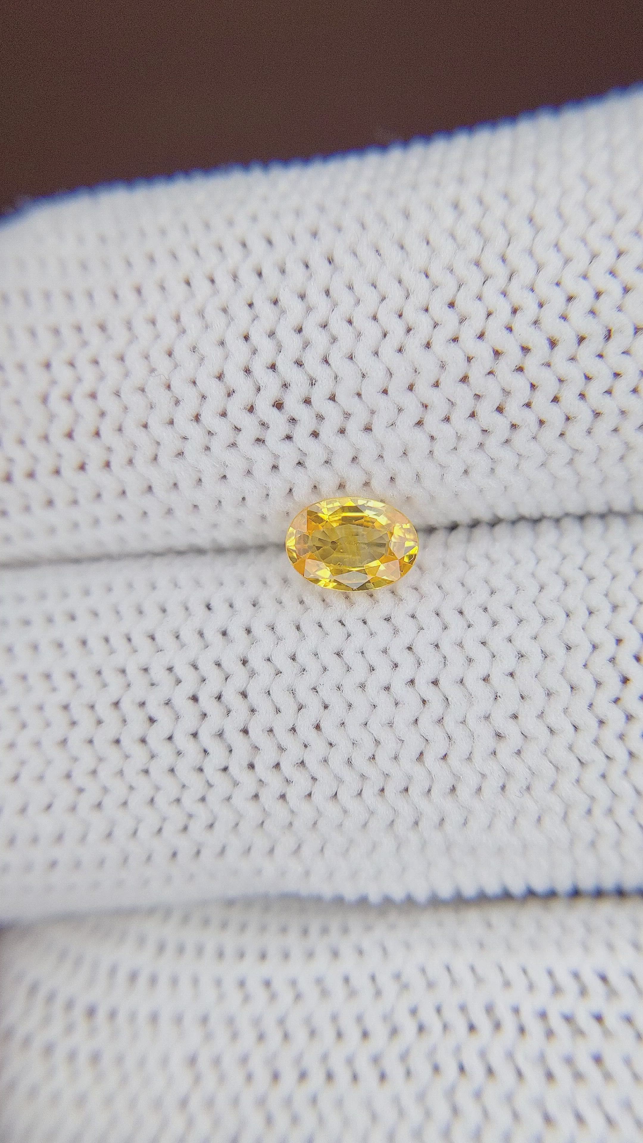 0.53 Ct. Yellow Sapphire from Madagascar Size Video