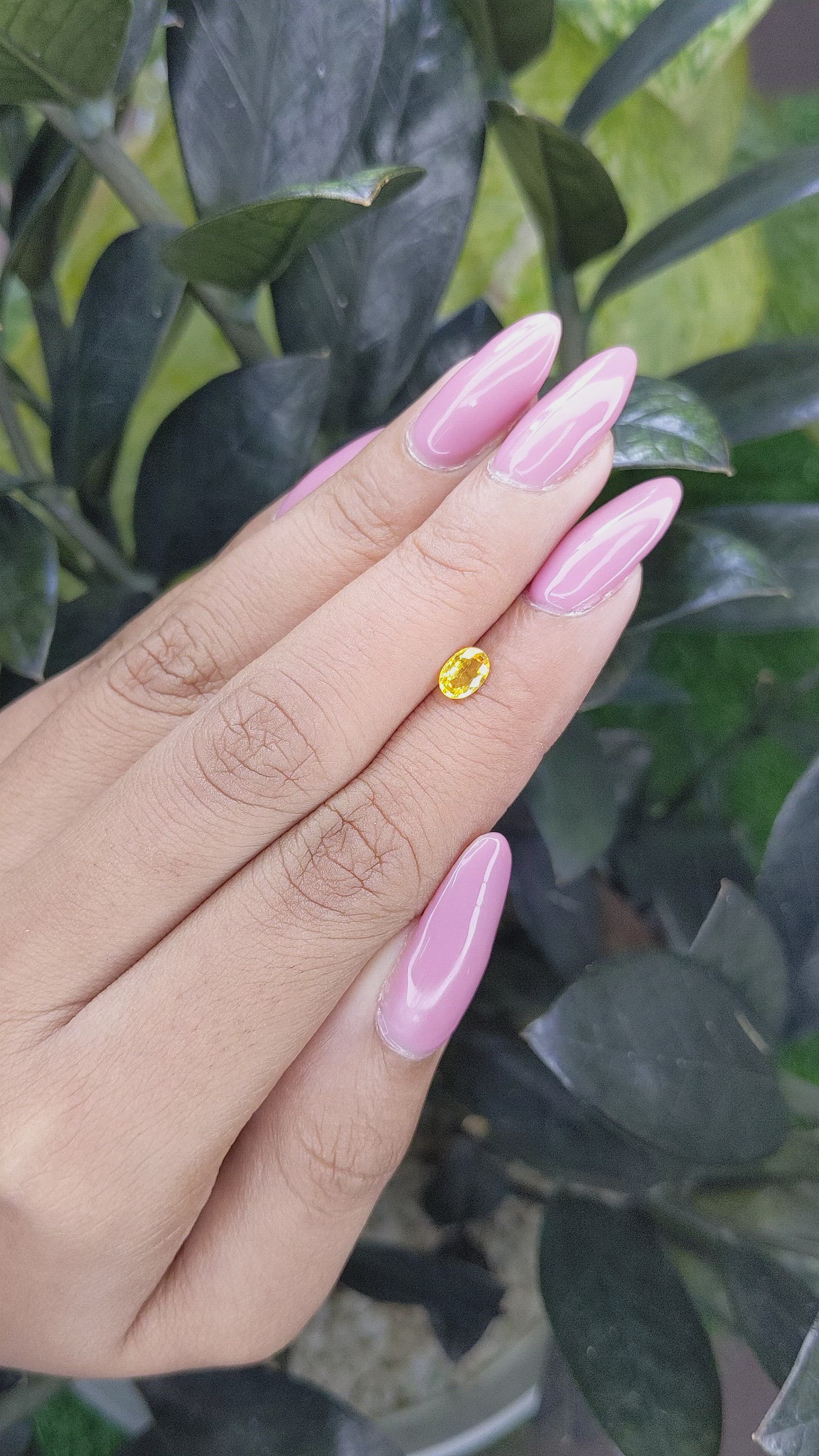 0.53 Ct. Yellow Sapphire from Madagascar Size Video