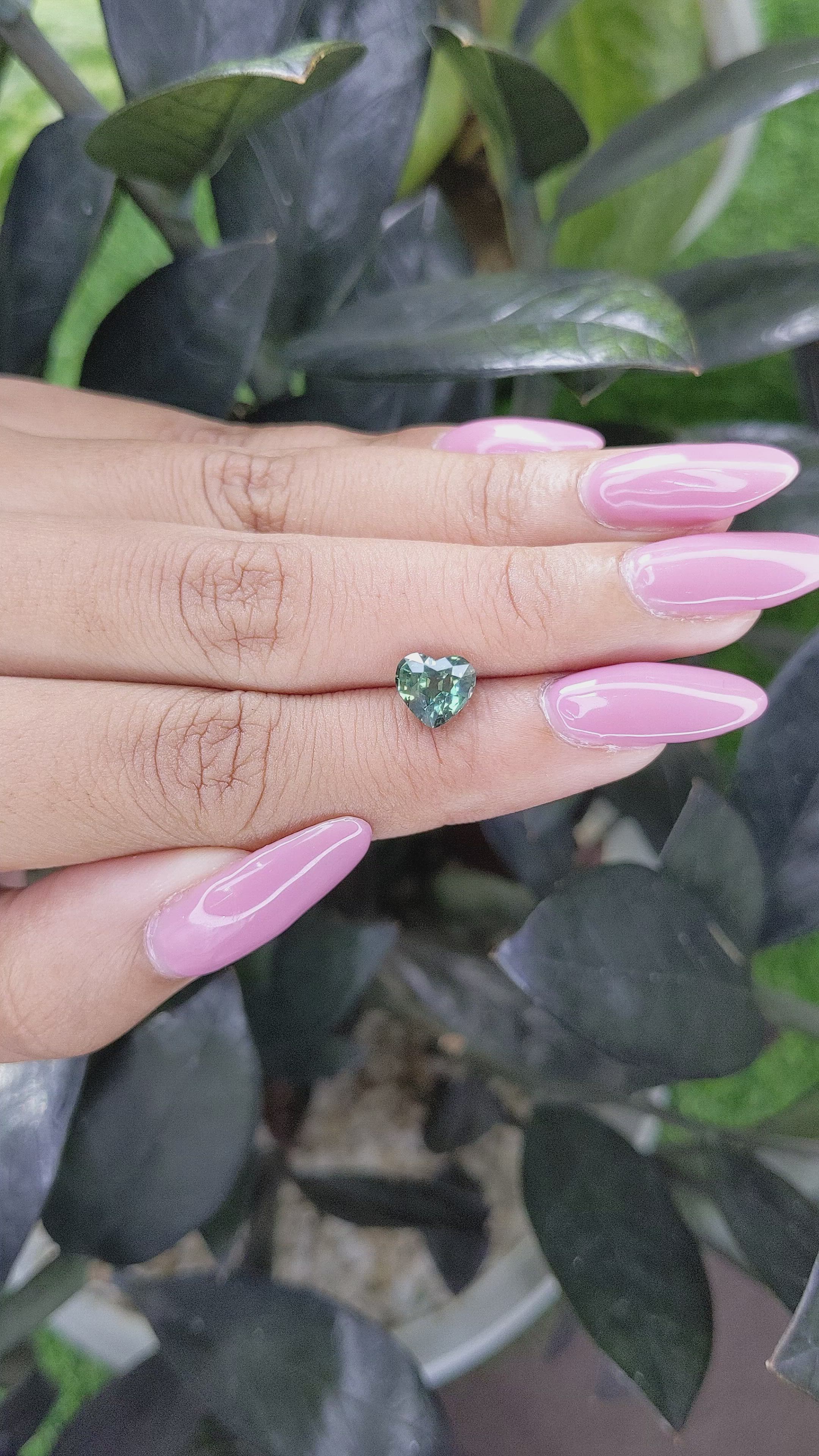 2.01 Ct. Bluish Green Sapphire from Australia Size Video