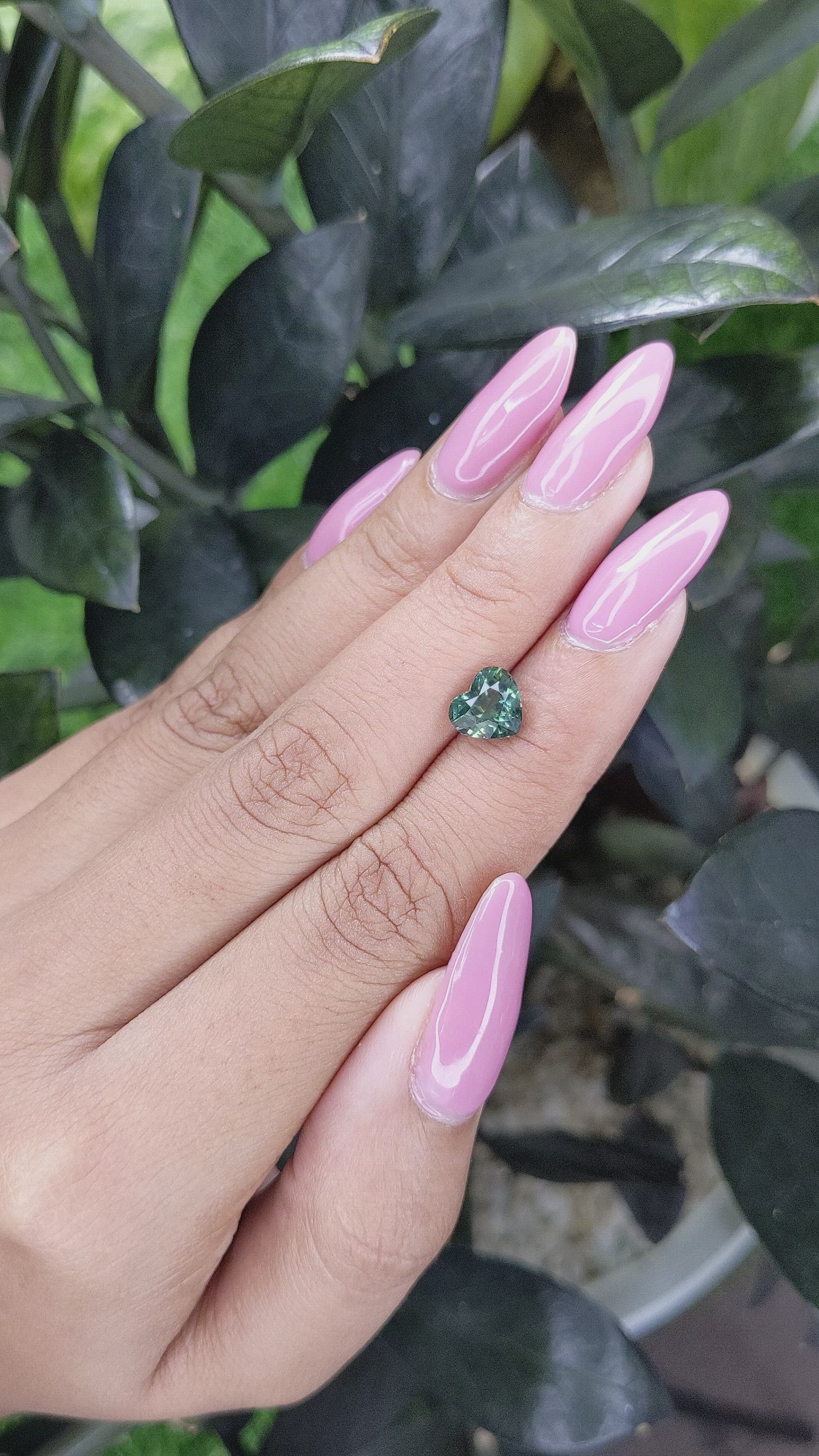 2.01 Ct. Bluish Green Sapphire from Australia Size Video