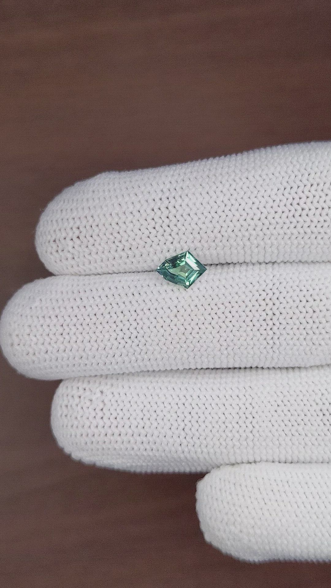 1.06 Ct. Bluish Green Sapphire from Madagascar Size Video