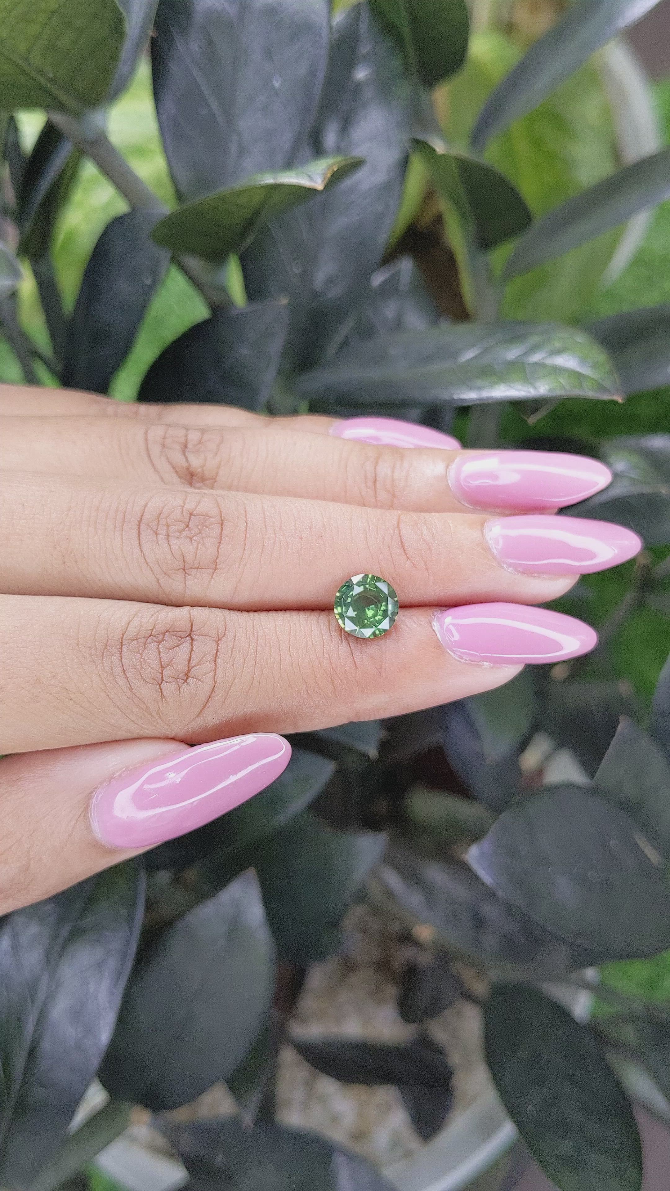 2.03 Ct. Green Sapphire from Madagascar Size Video