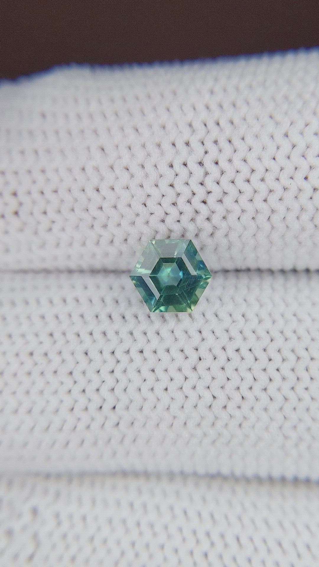 1.11 Ct. Bluish Green Sapphire from Madagascar Size Video