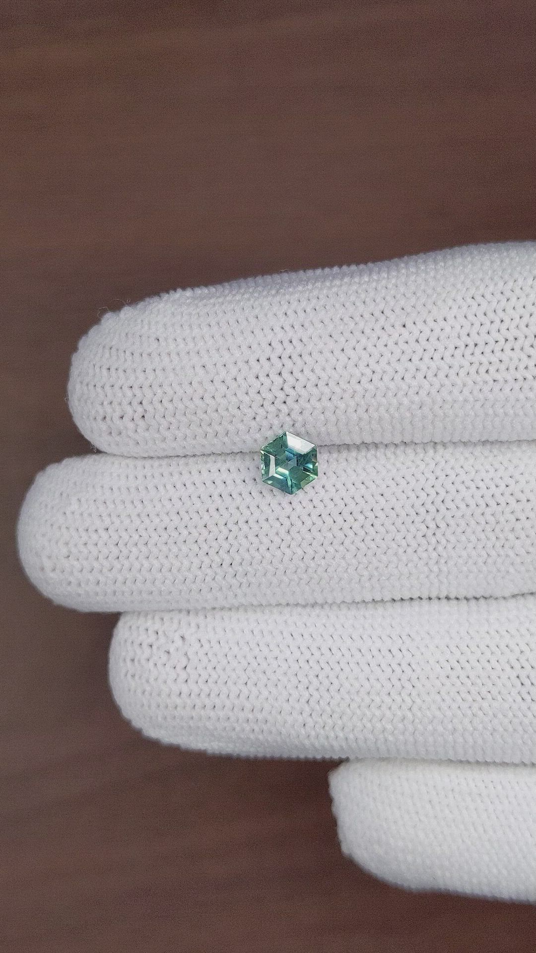 1.11 Ct. Bluish Green Sapphire from Madagascar Size Video