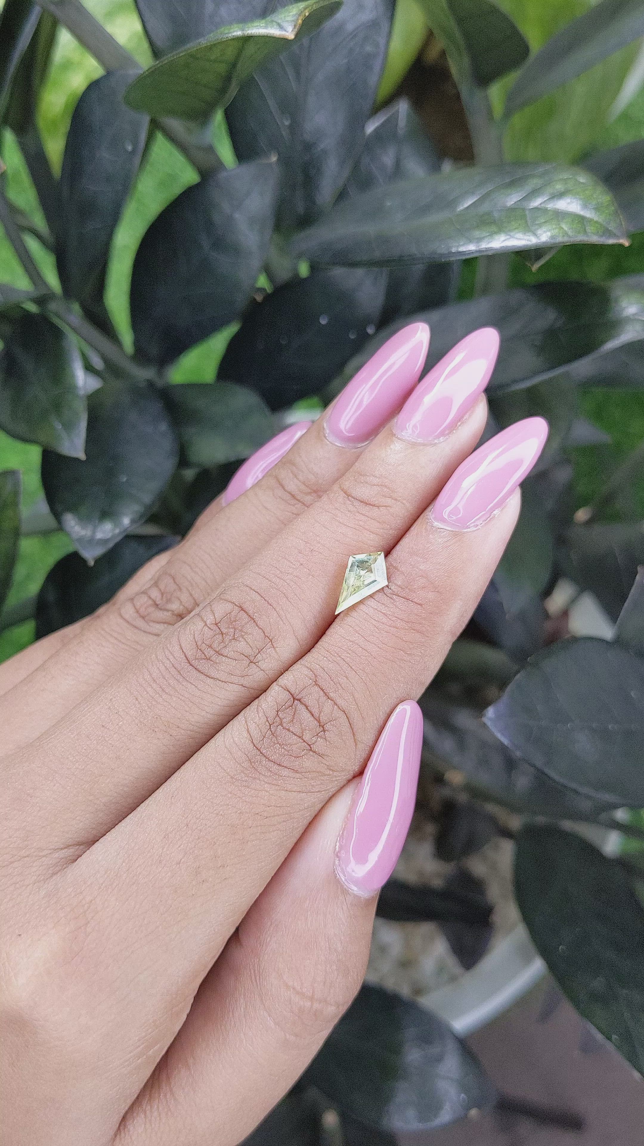 1.08 Ct. Yellowish Green Sapphire from Madagascar Size Video