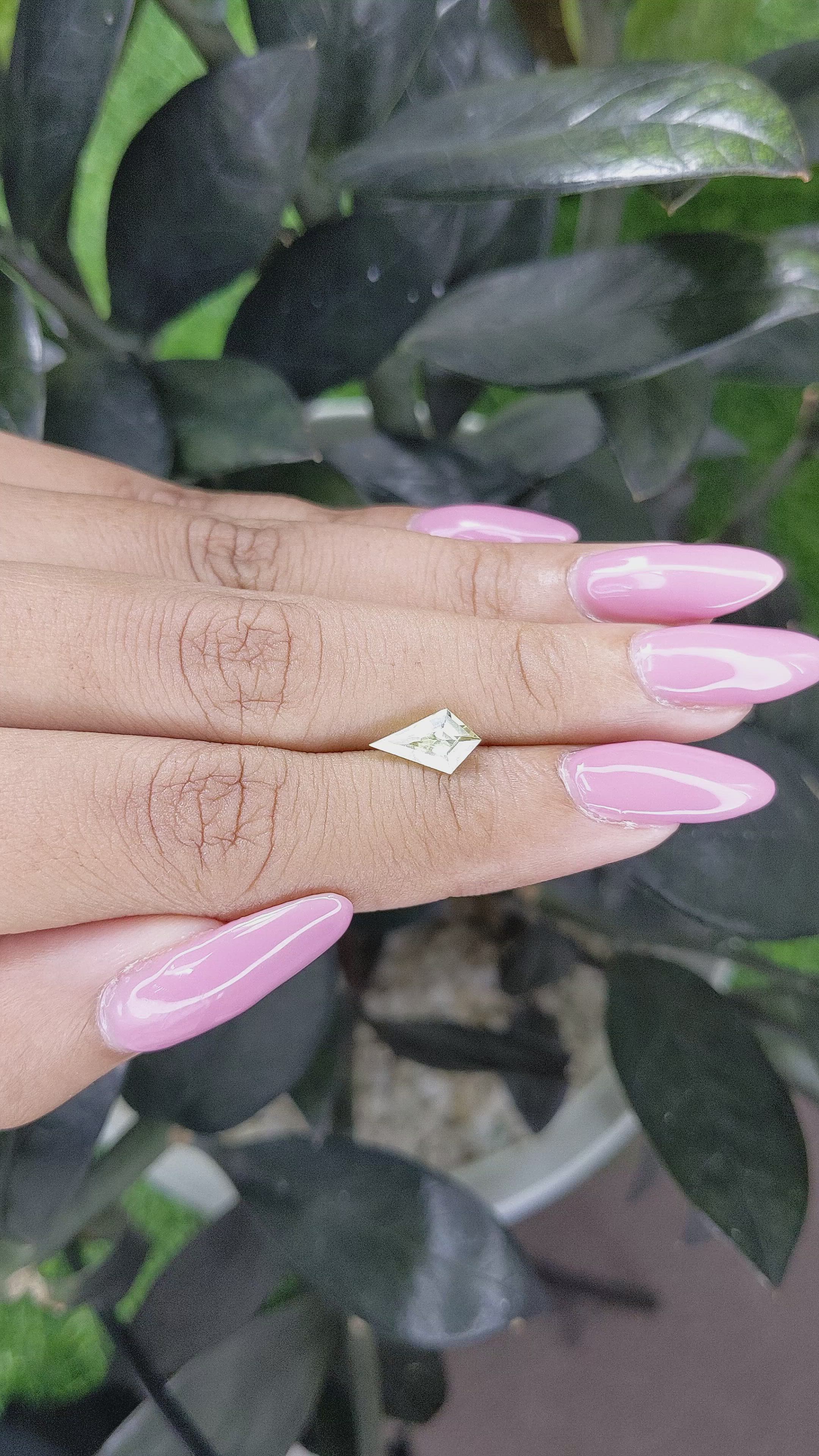 1.08 Ct. Yellowish Green Sapphire from Madagascar Size Video