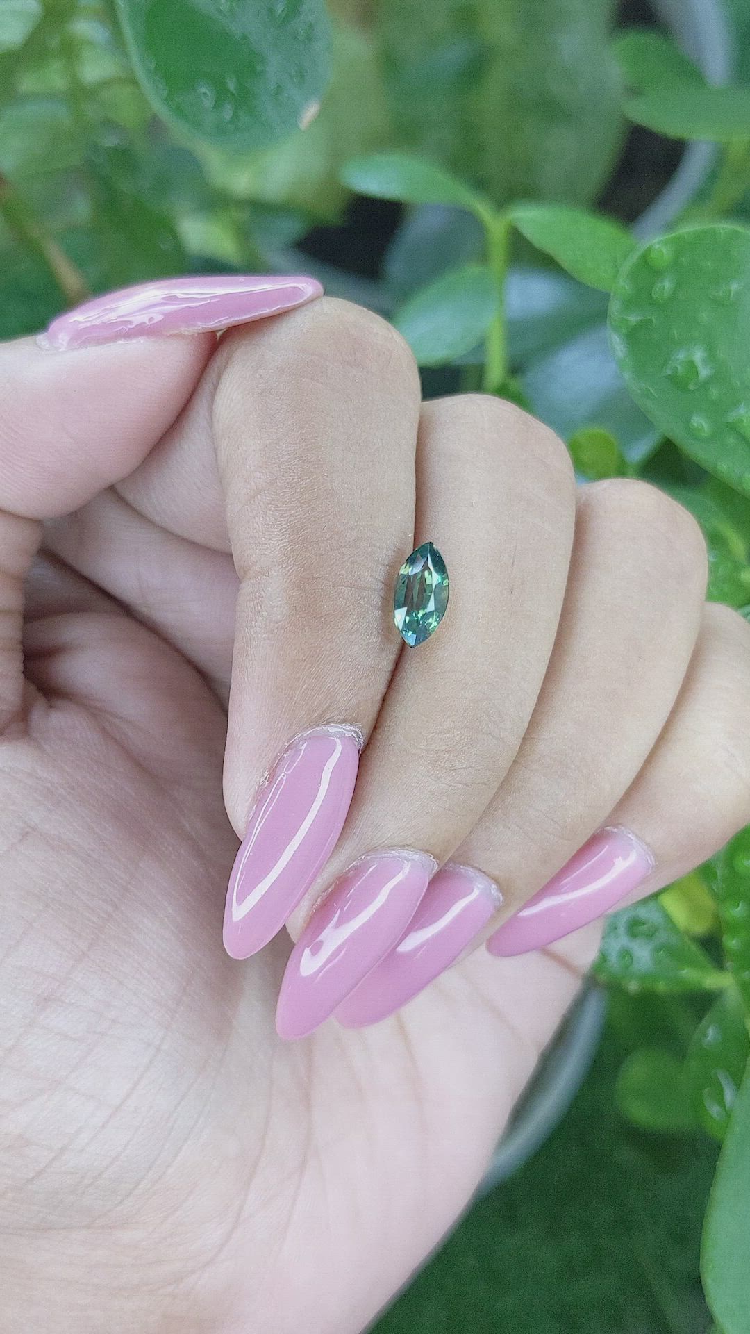 1.34 Ct. Bluish Green Sapphire from Madagascar Size Video