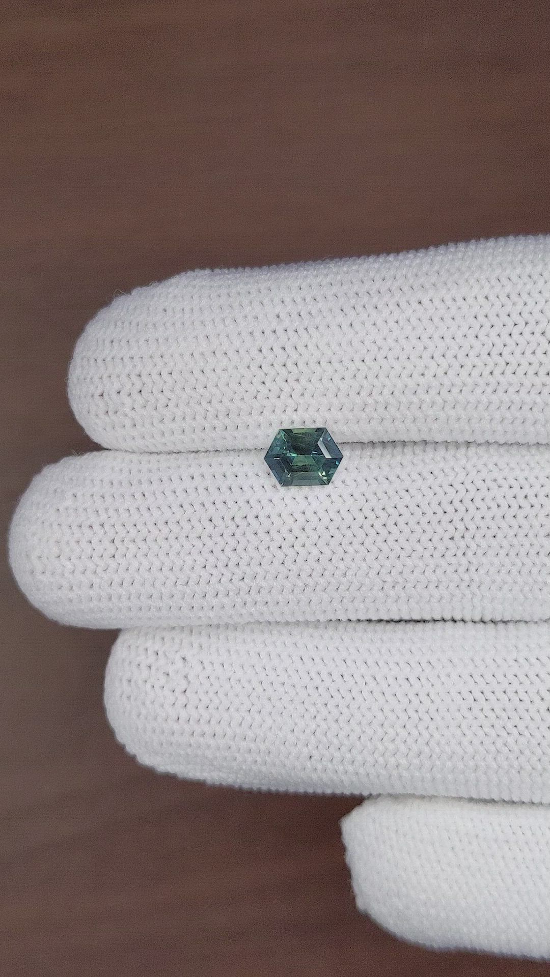 1.13 Ct. Bluish Green Sapphire from Australia Size Video