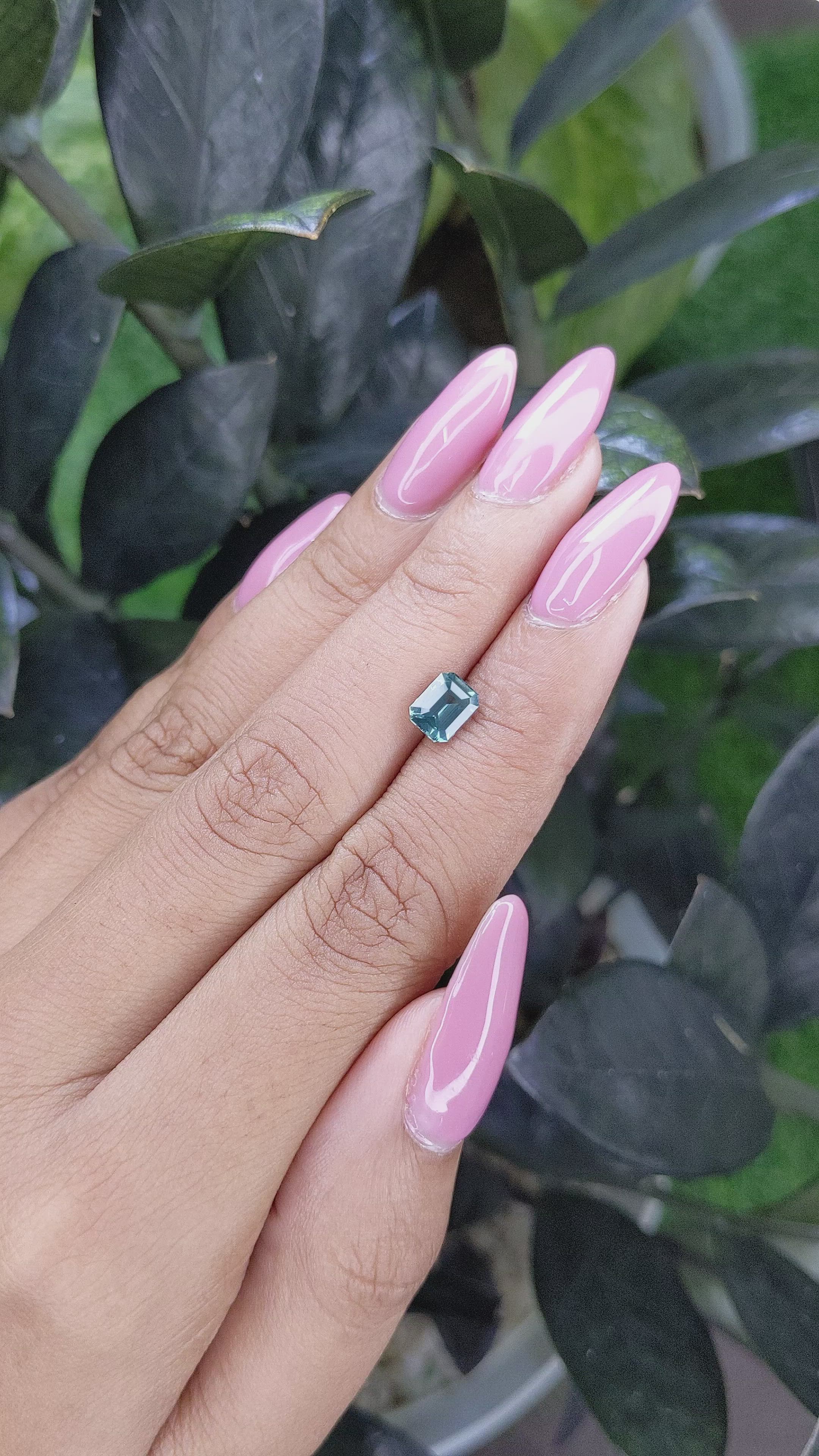 1.15 Ct. Greenish Blue Sapphire from Madagascar Size Video