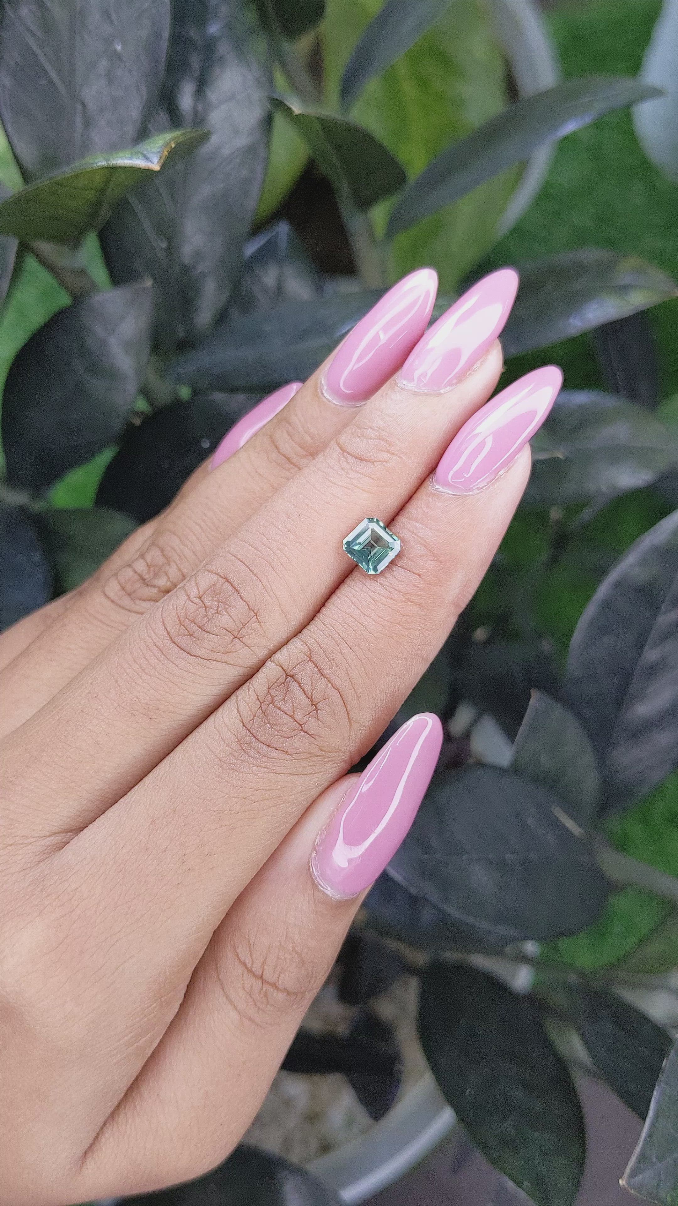 1.10 Ct. Bluish Green Sapphire from Madagascar Size Video