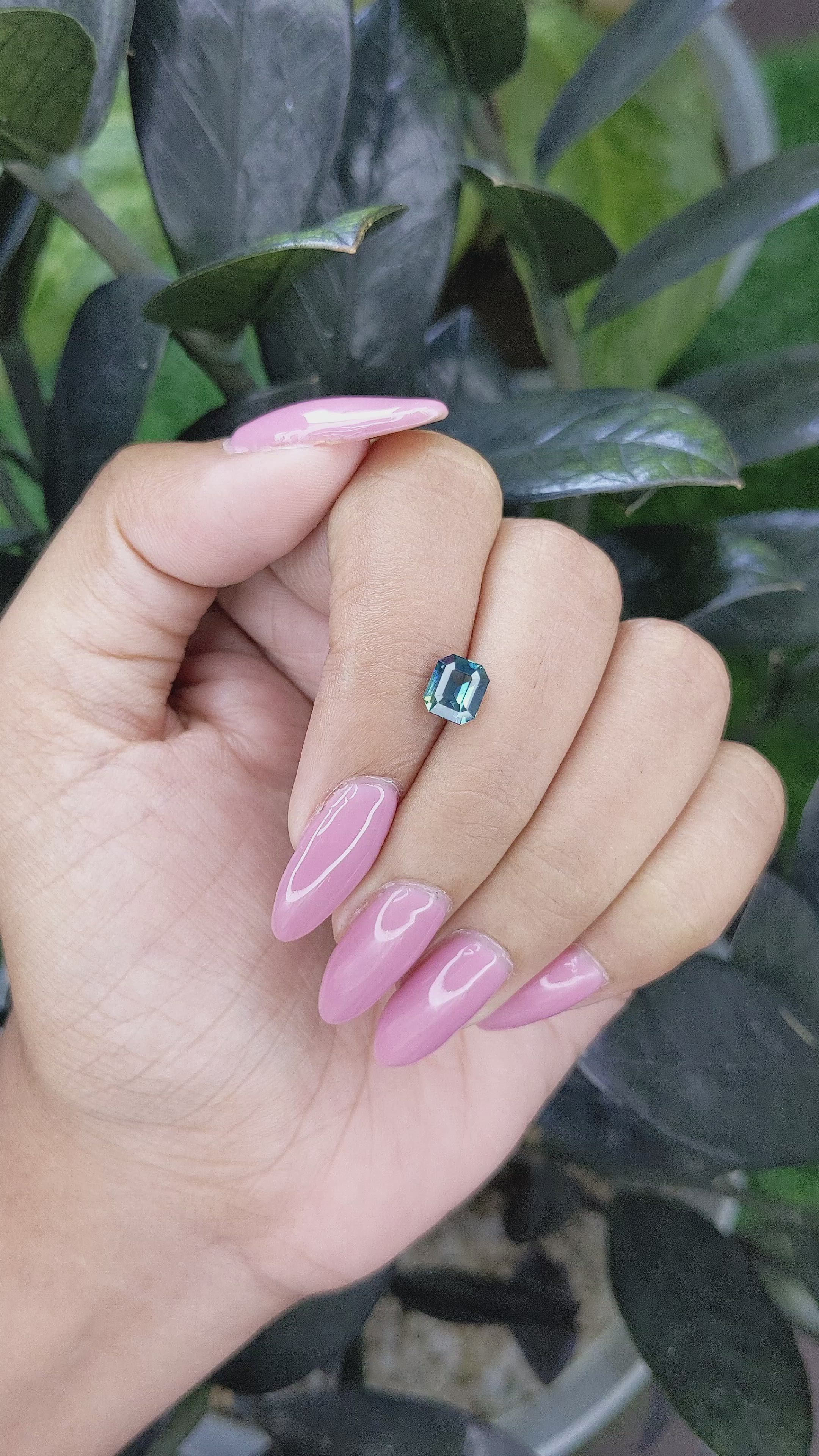 1.52 Ct. Greenish Blue Sapphire from Madagascar Size Video