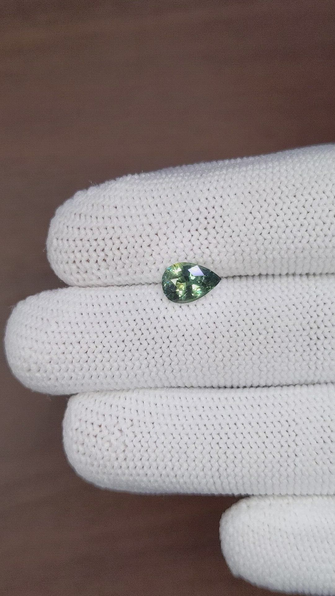 1.52 Ct. Bluish Green Sapphire from Madagascar Size Video