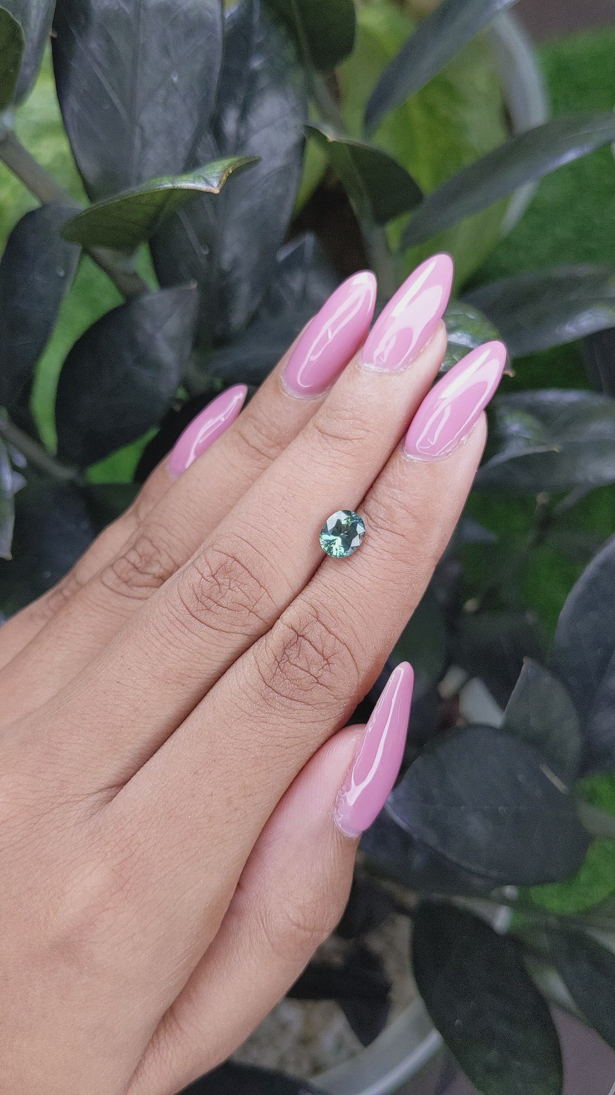 1.18 Ct. Bluish Green Sapphire from Madagascar Size Video