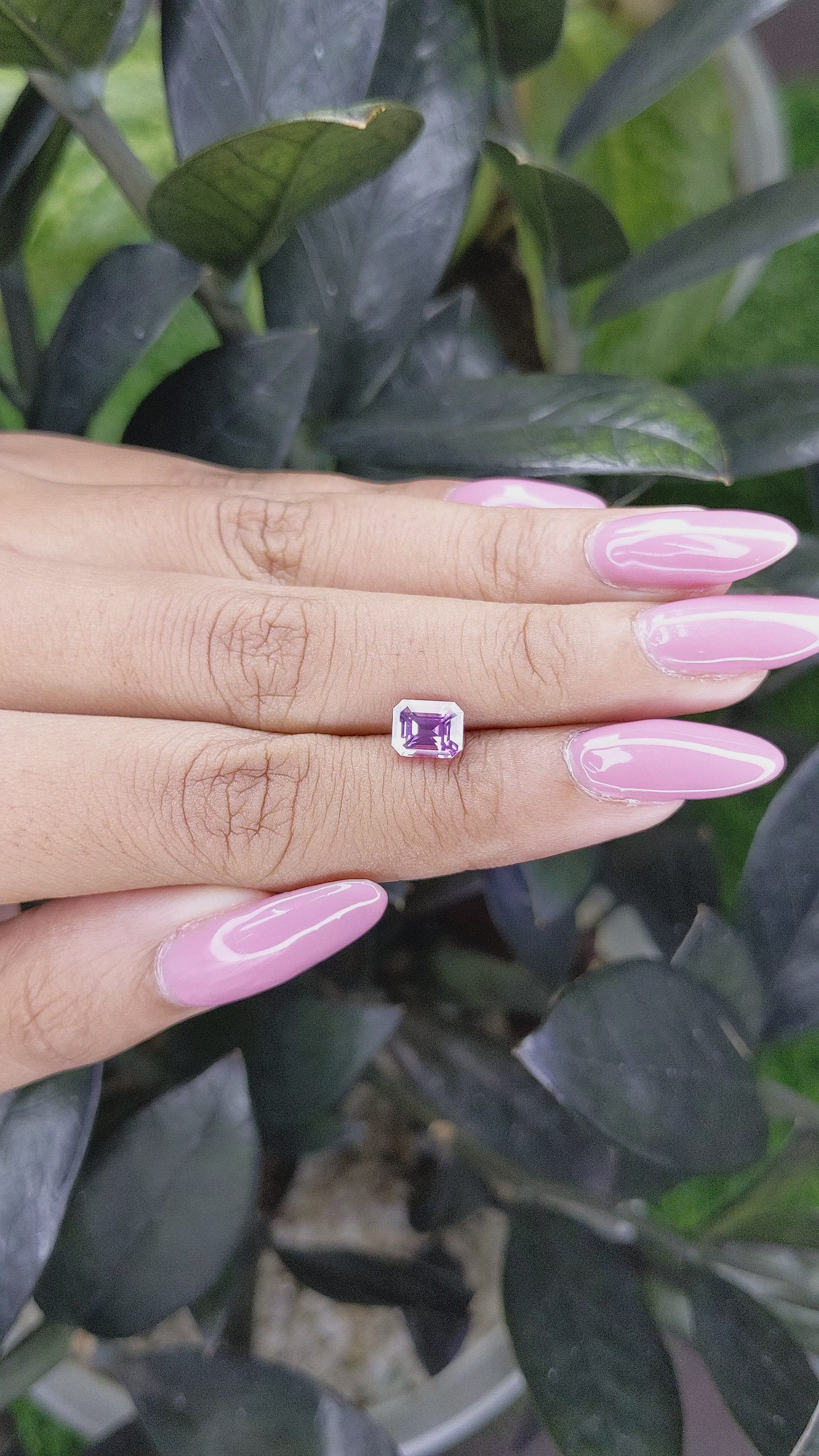 1.54 Ct. Purple Sapphire from Madagascar Size Video