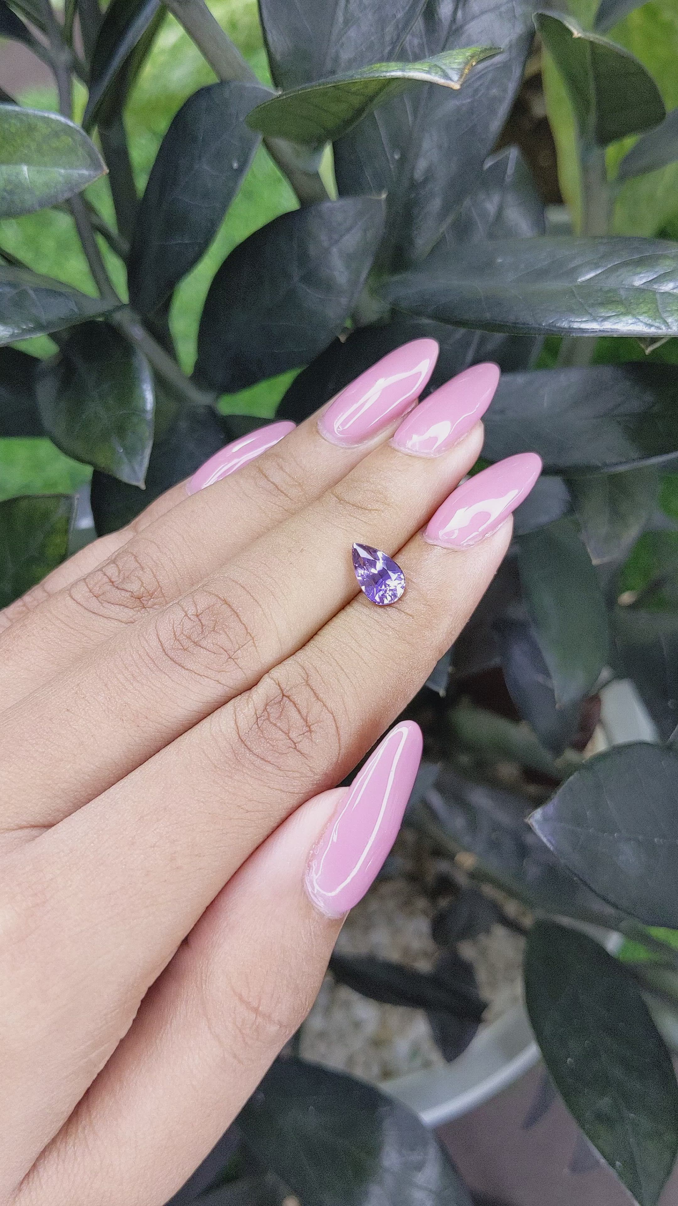 1.70 Ct. Purple Sapphire from Madagascar Size Video