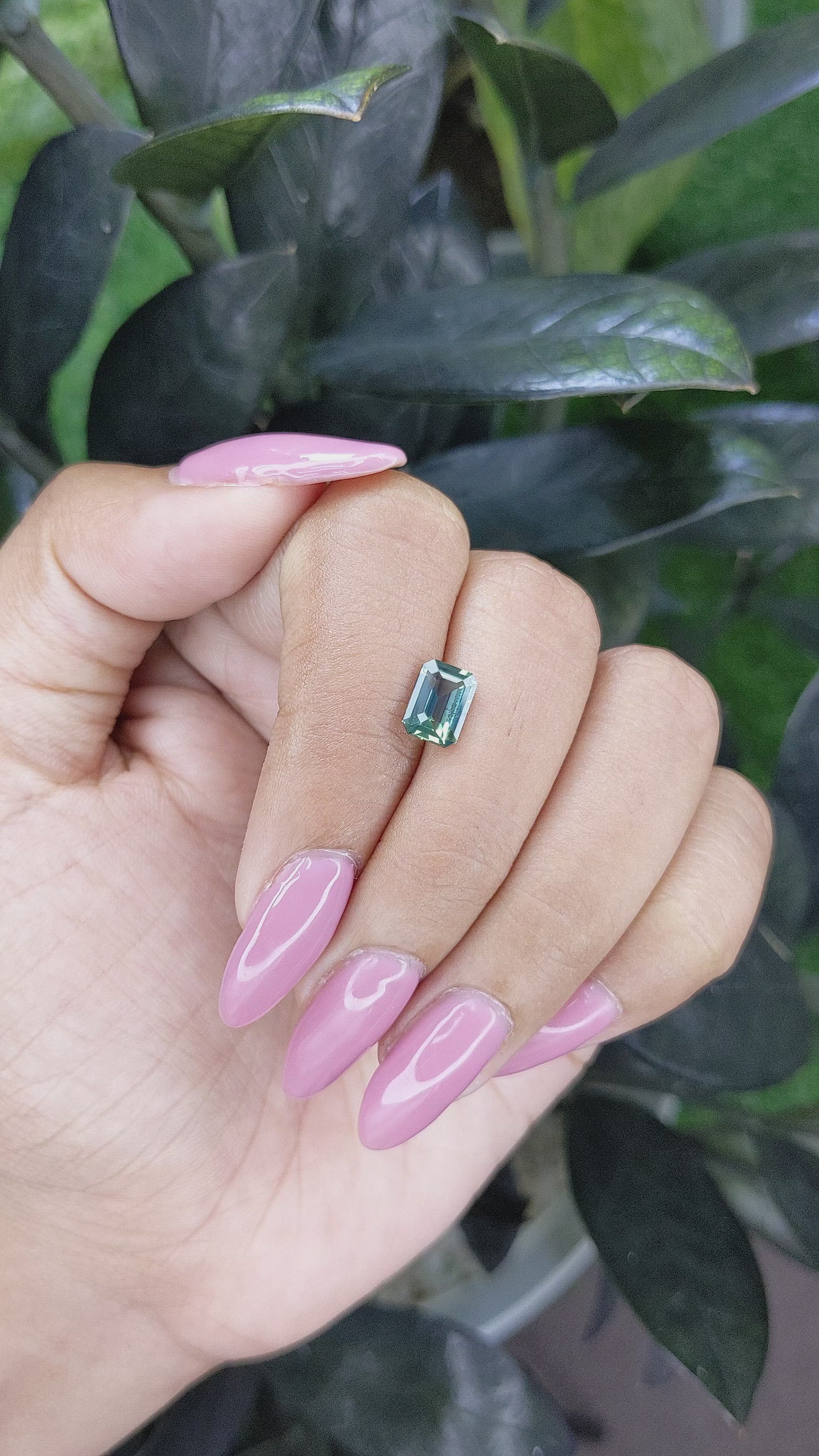 1.54 Ct. Greenish Blue Sapphire from Madagascar Size Video