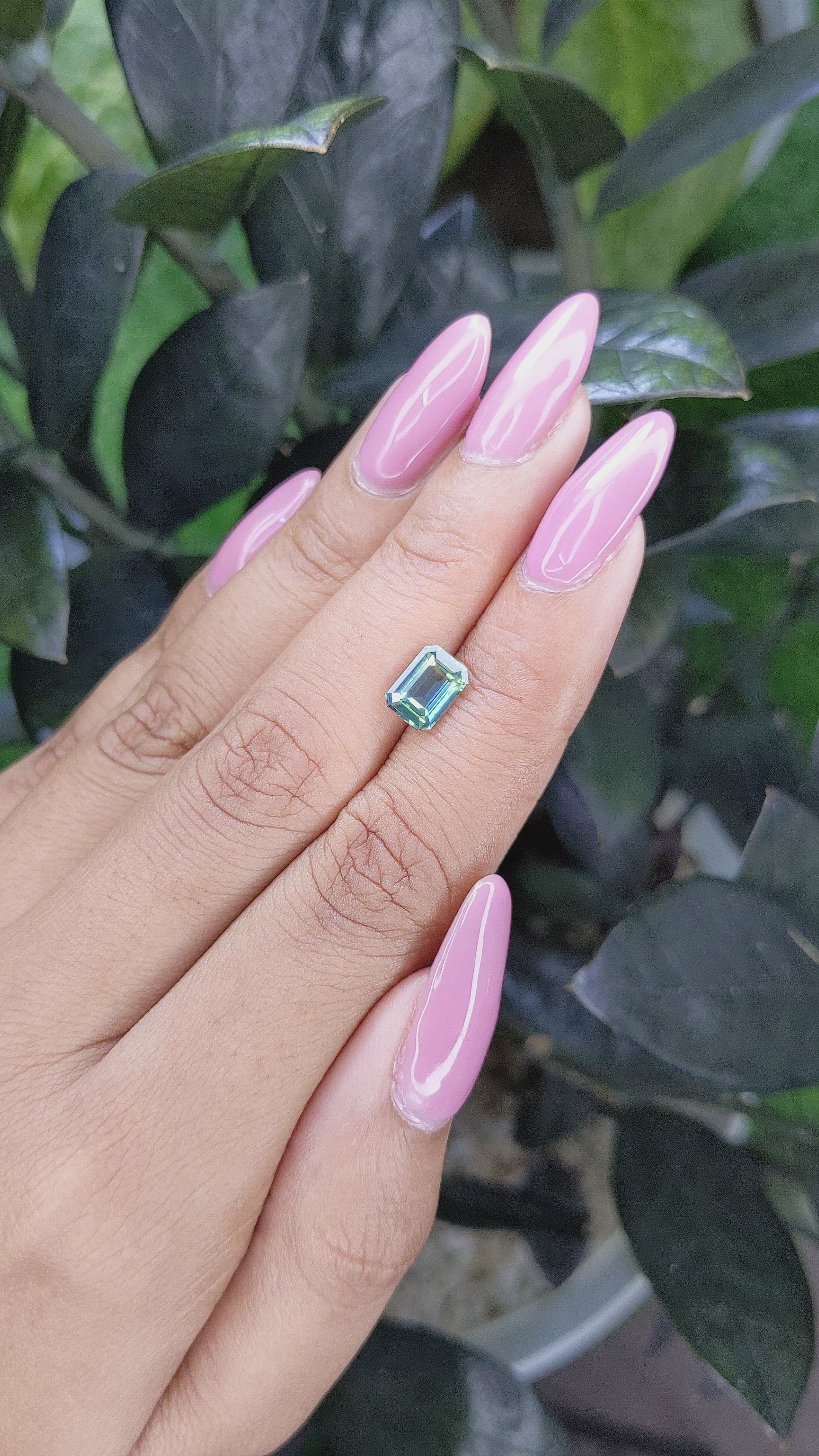 1.54 Ct. Greenish Blue Sapphire from Madagascar Size Video