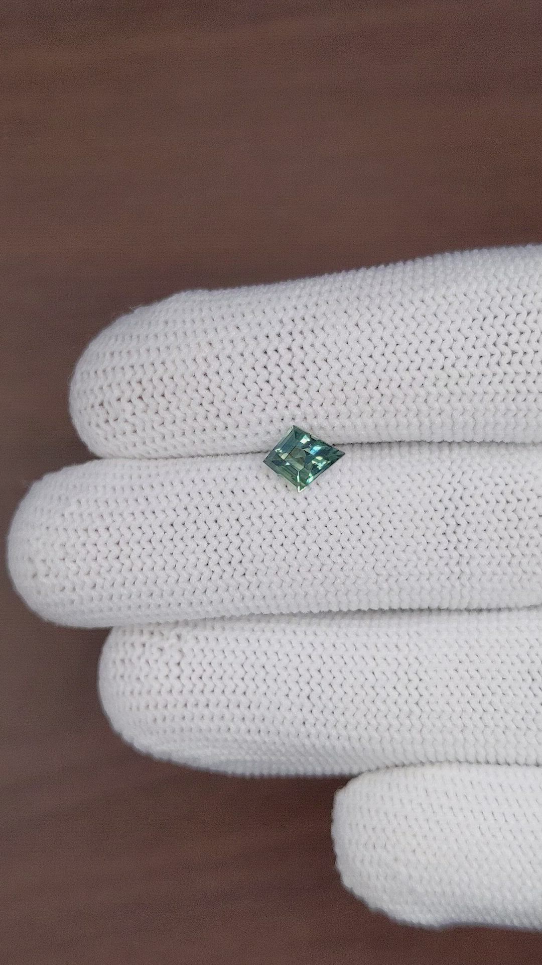 1.11 Ct. Bluish Green Sapphire from Madagascar Size Video