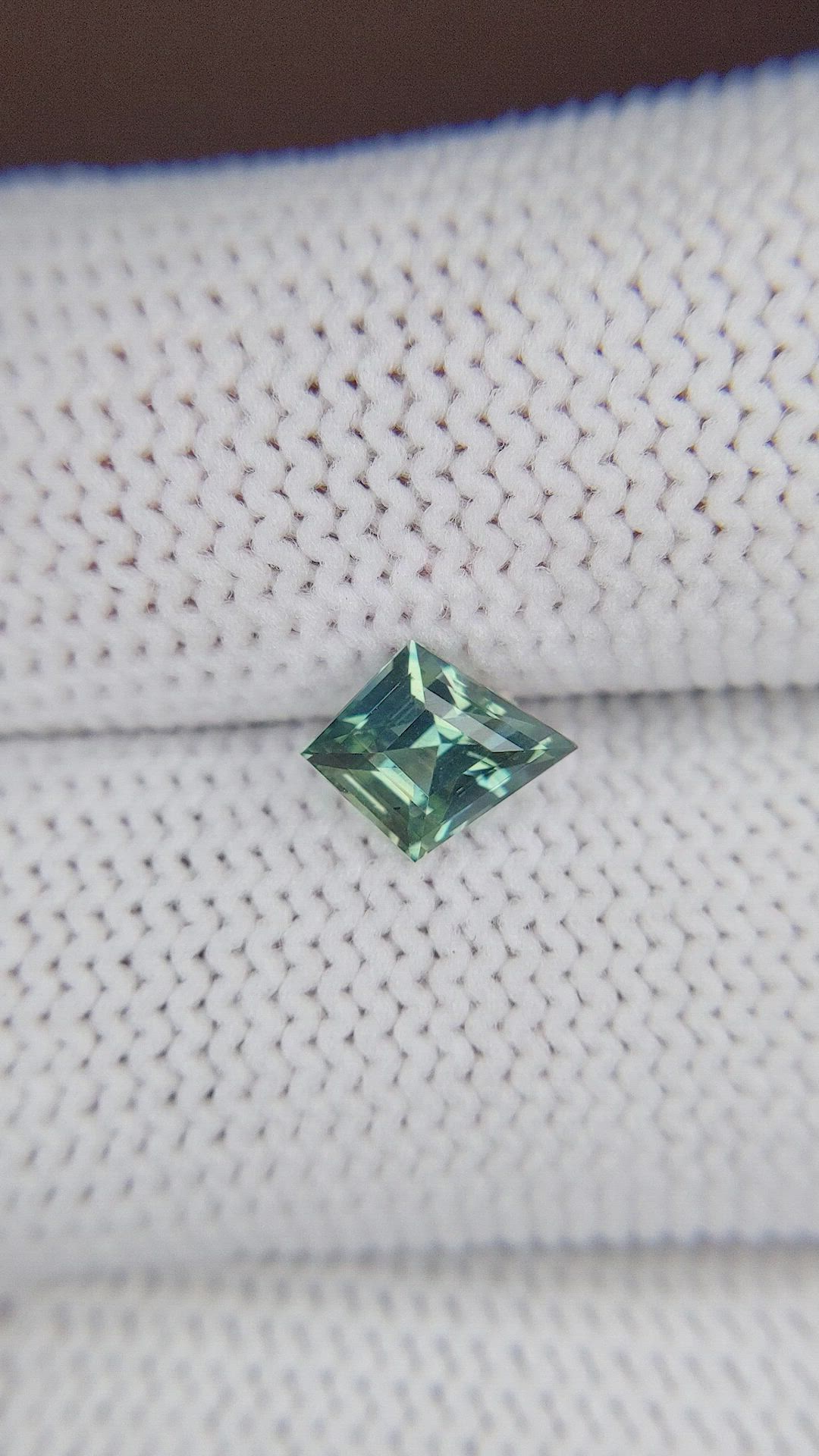 1.11 Ct. Bluish Green Sapphire from Madagascar Size Video