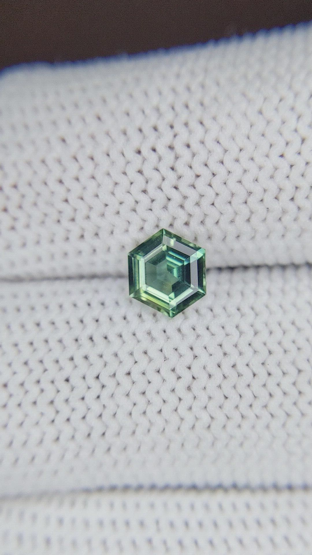 0.97 Ct. Bluish Green Sapphire from Madagascar Size Video
