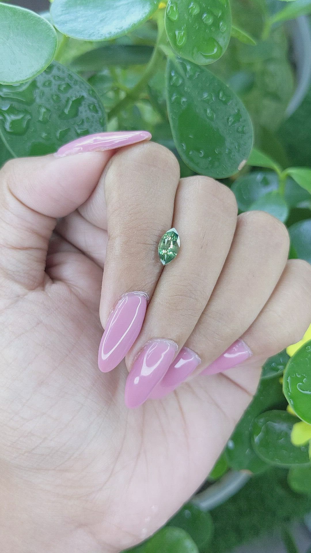 1.17 Ct. Yellowish Green Sapphire from Madagascar Size Video