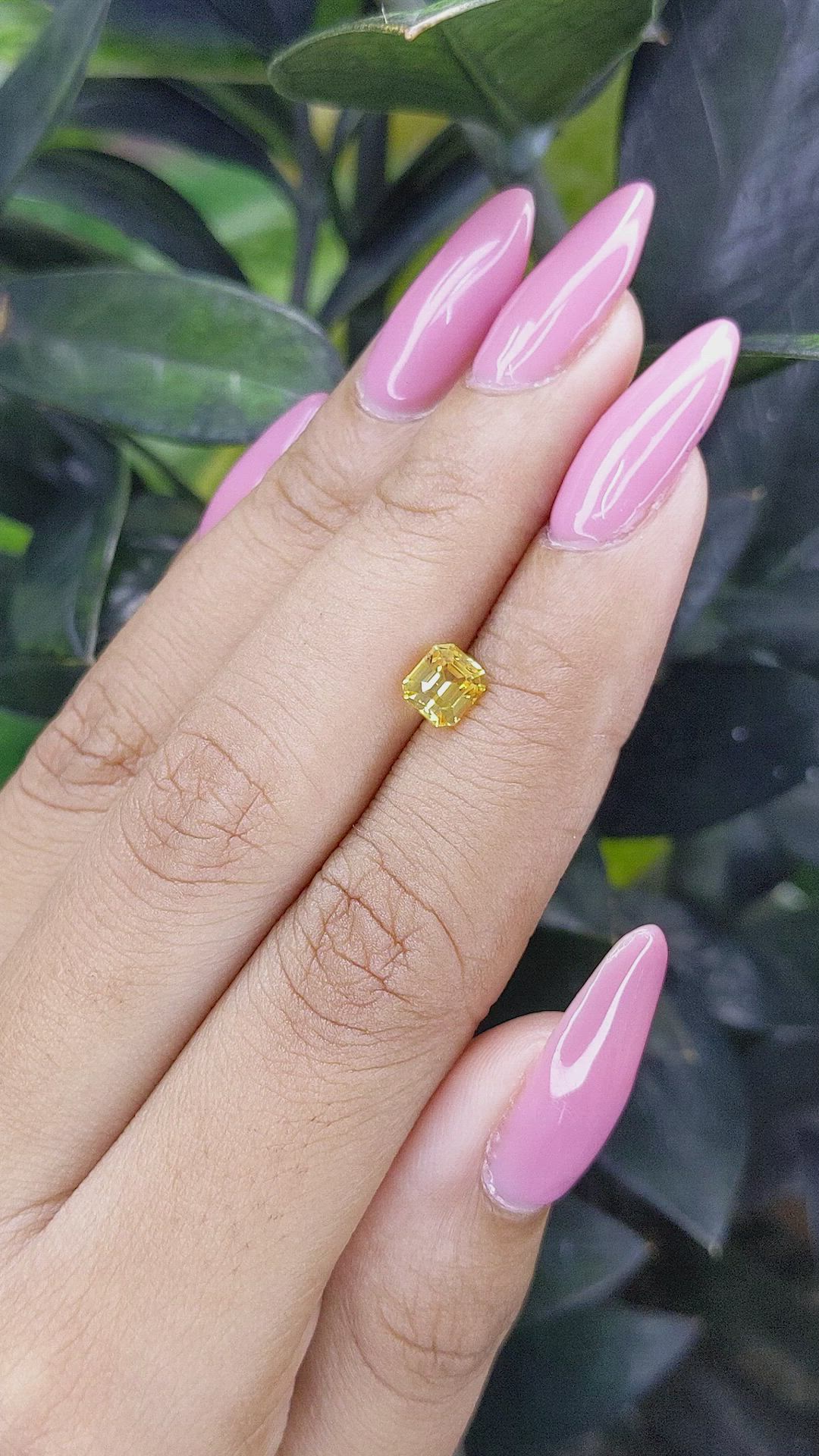 1.04 Ct. Orangish Yellow Sapphire from Ceylon (Sri Lanka) Size Video