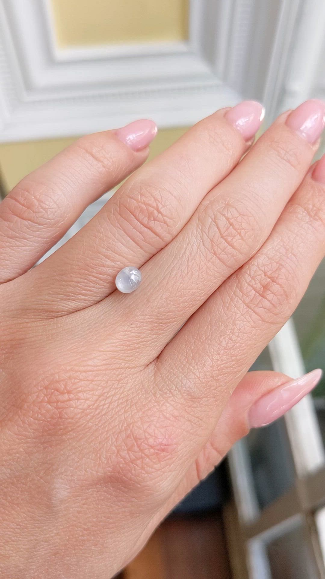 0.88 Ct. White Star Sapphire from Ceylon (Sri Lanka) Size Video