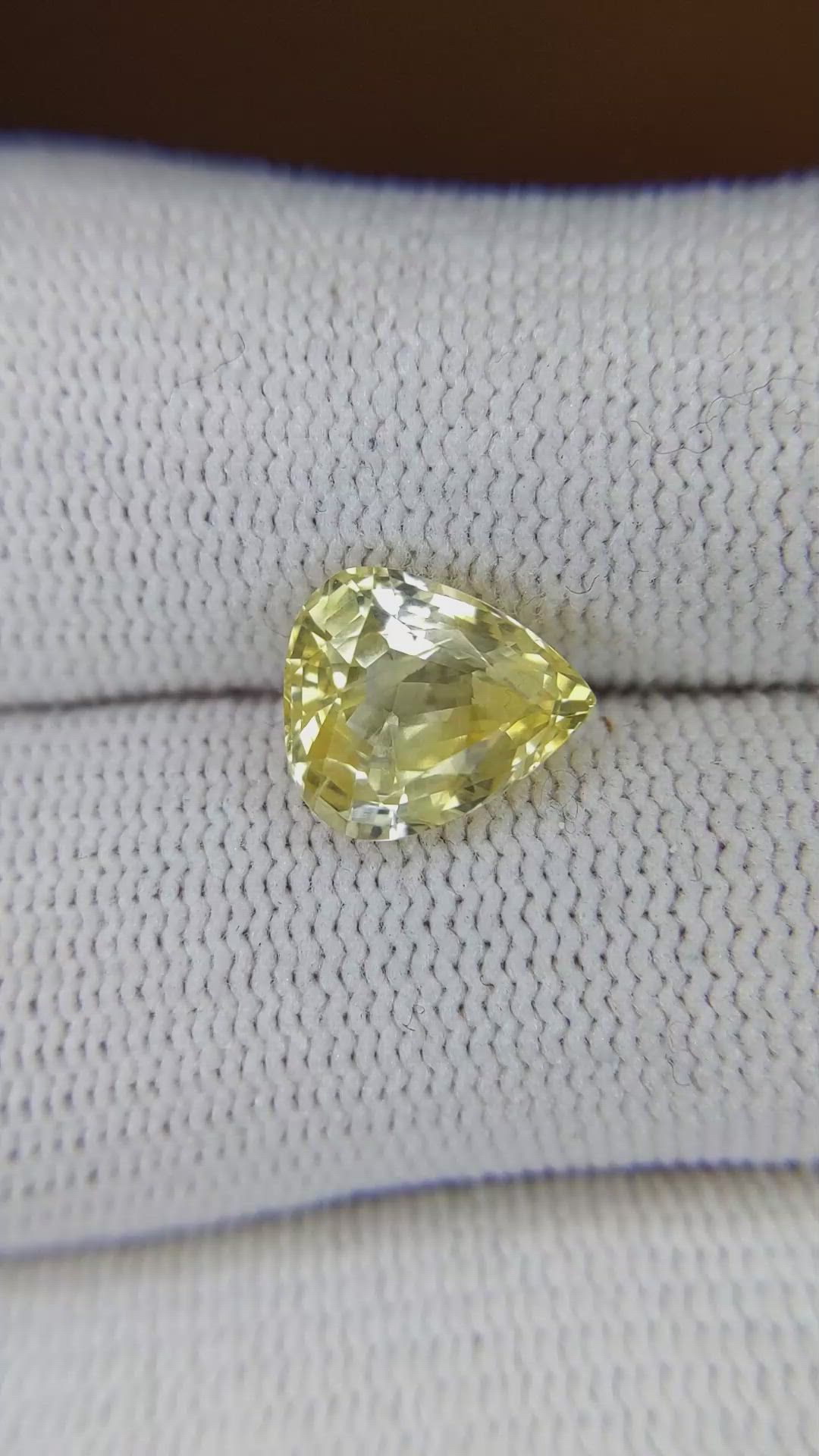 2.88 Ct. Yellow Sapphire from Ceylon (Sri Lanka) Size Video