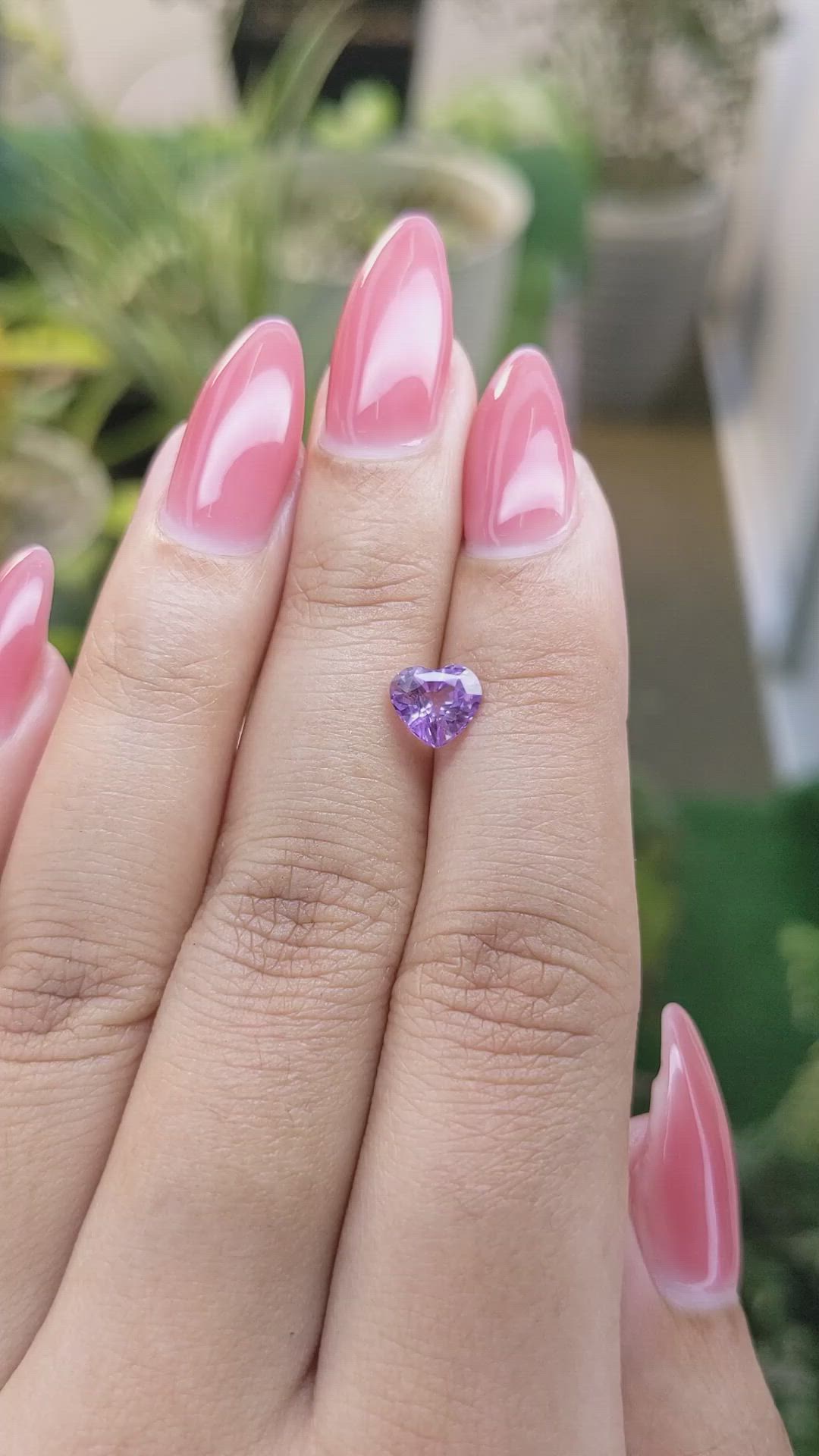 1.25 Ct. Pinkish Purple Sapphire from Ceylon (Sri Lanka) Size Video