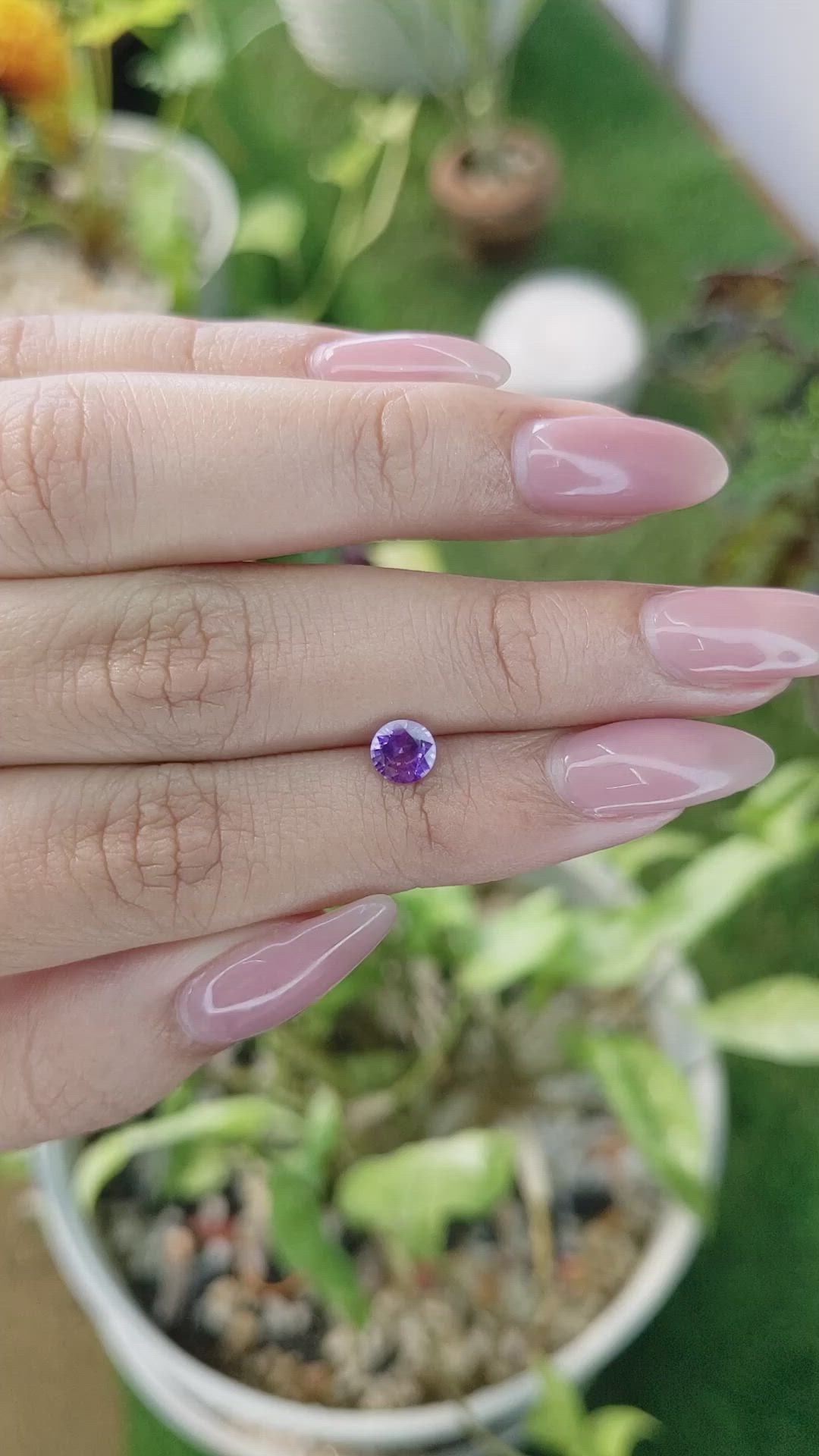 0.68 Ct. Purple Sapphire from Ceylon (Sri Lanka) Size Video