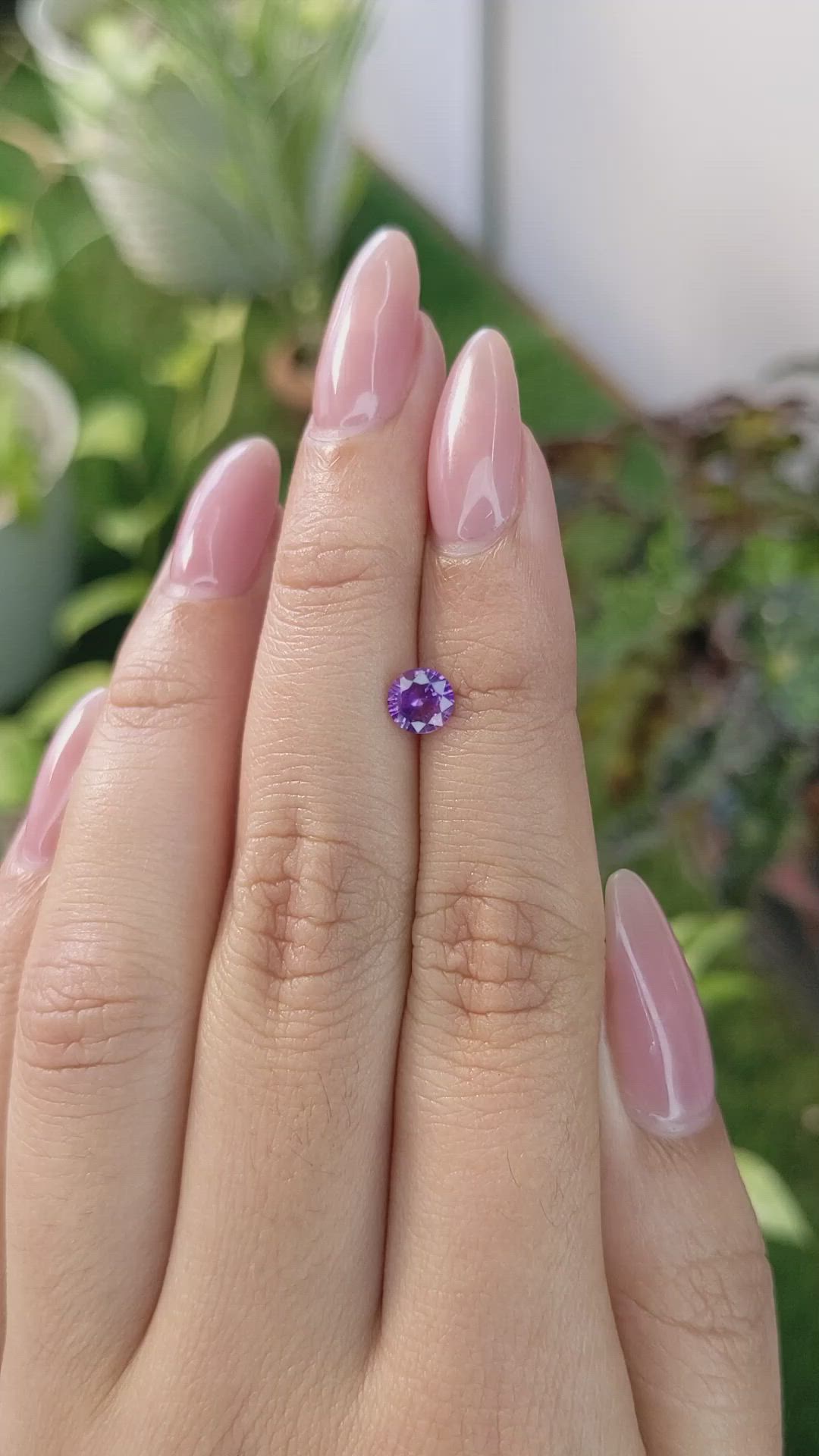 0.68 Ct. Purple Sapphire from Ceylon (Sri Lanka) Size Video