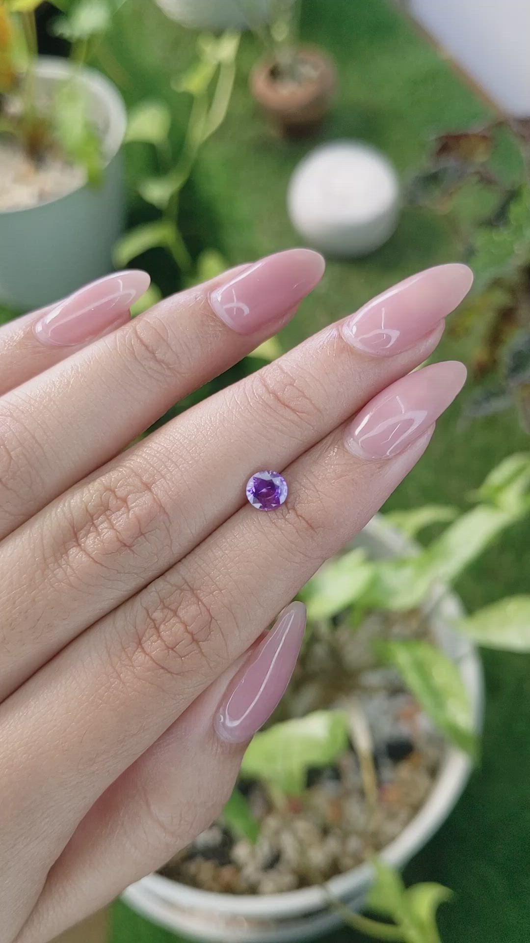 0.68 Ct. Purple Sapphire from Ceylon (Sri Lanka) Size Video