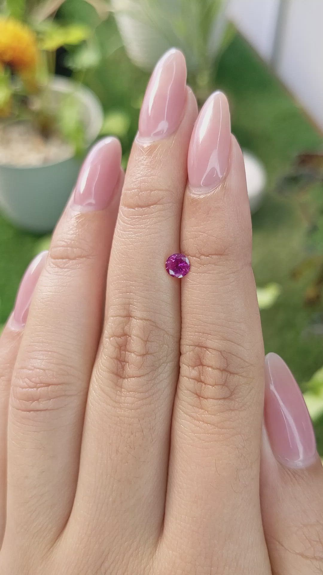 0.52 Ct. Pink Sapphire from Ceylon (Sri Lanka) Size Video