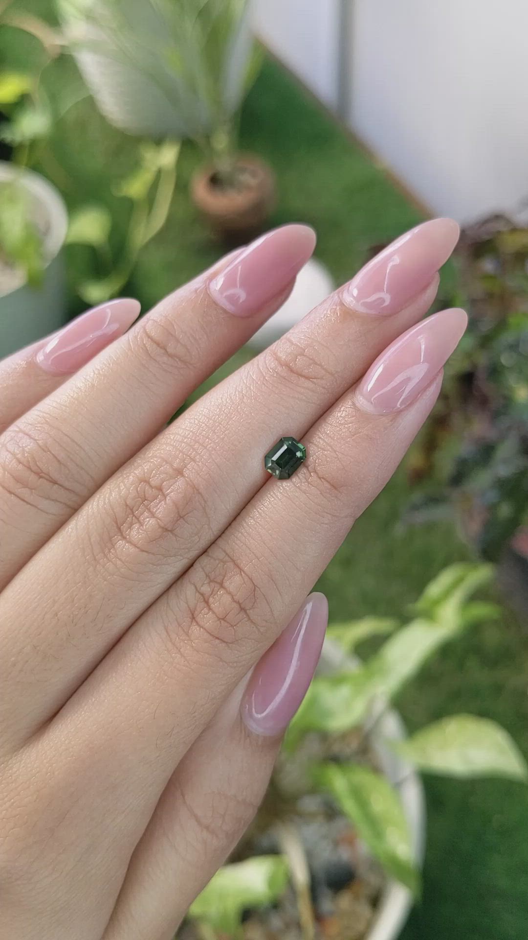 0.76 Ct. Green Sapphire from Madagascar Size Video