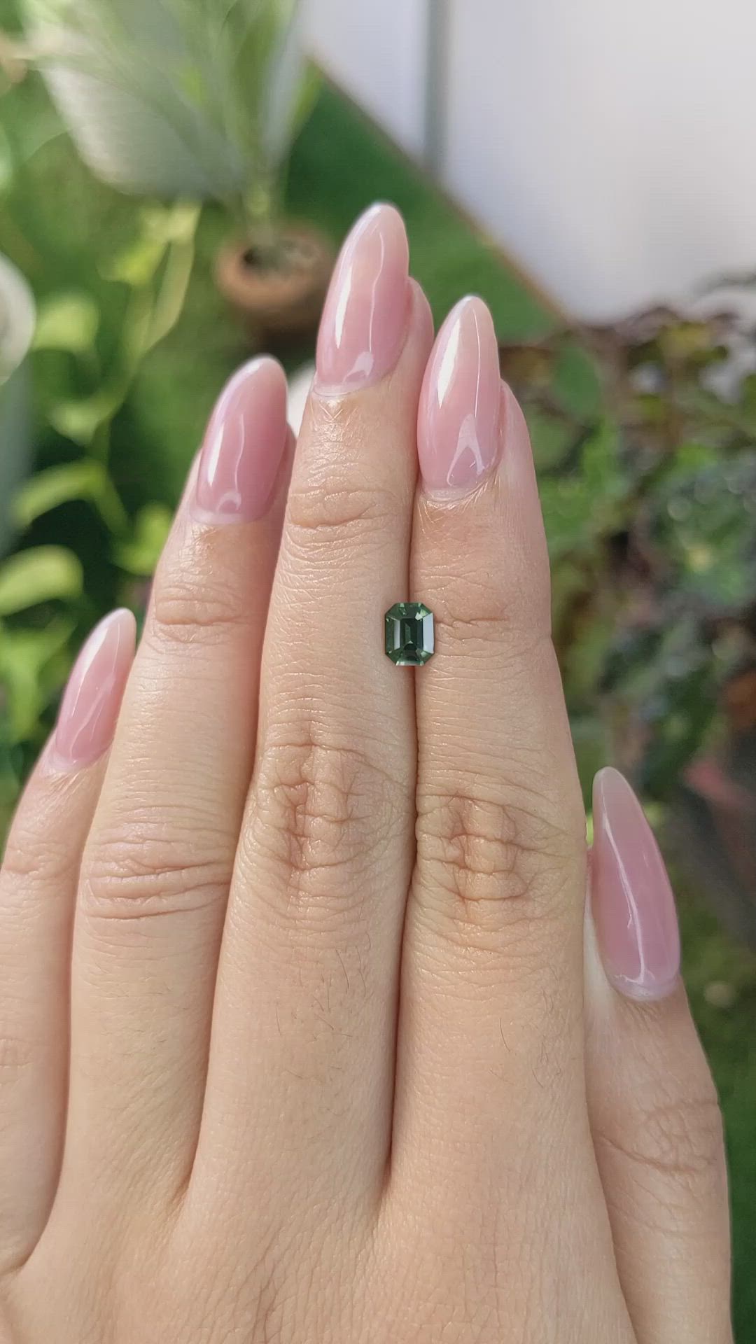 0.76 Ct. Green Sapphire from Madagascar Size Video