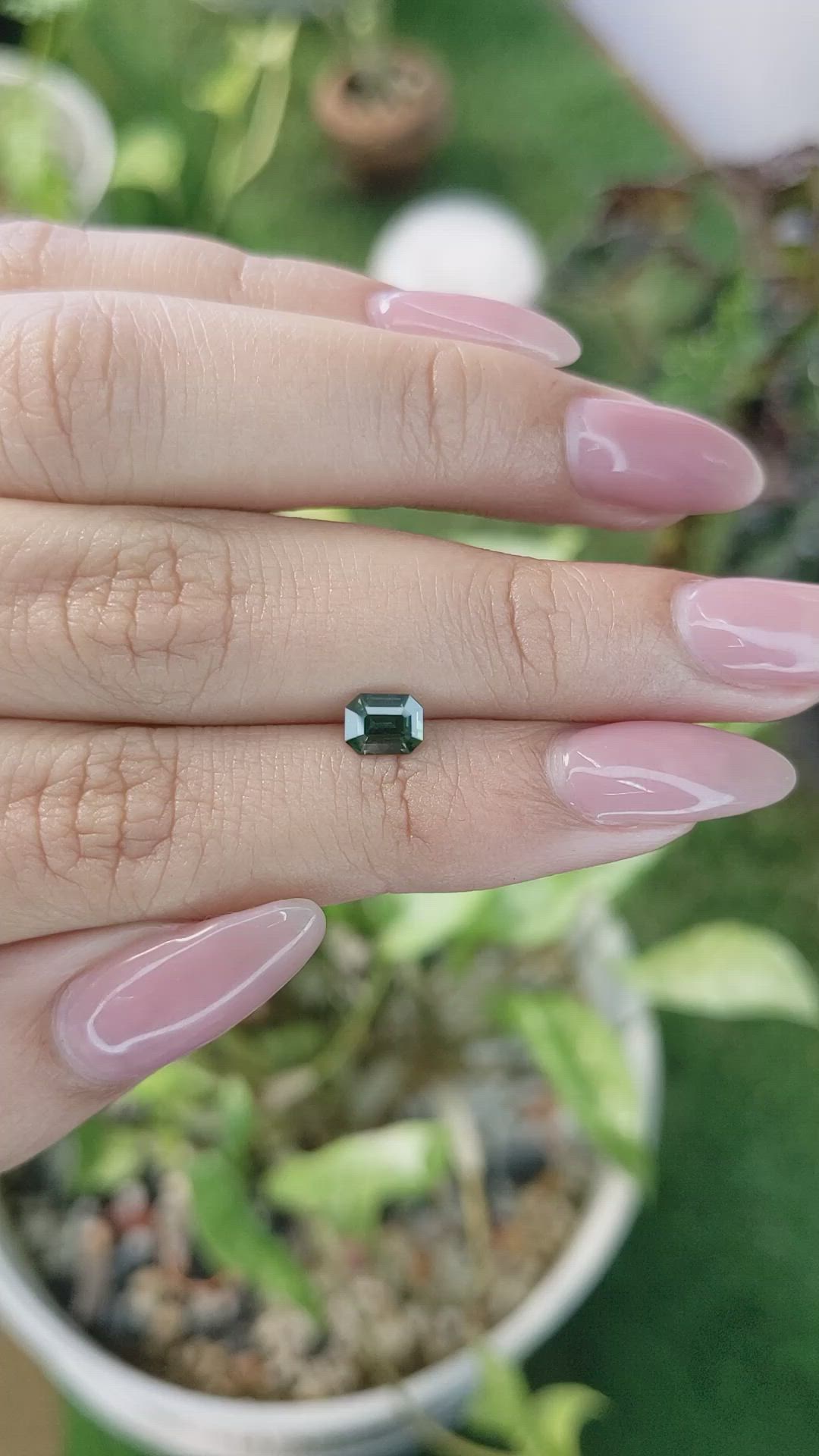 0.76 Ct. Green Sapphire from Madagascar Size Video