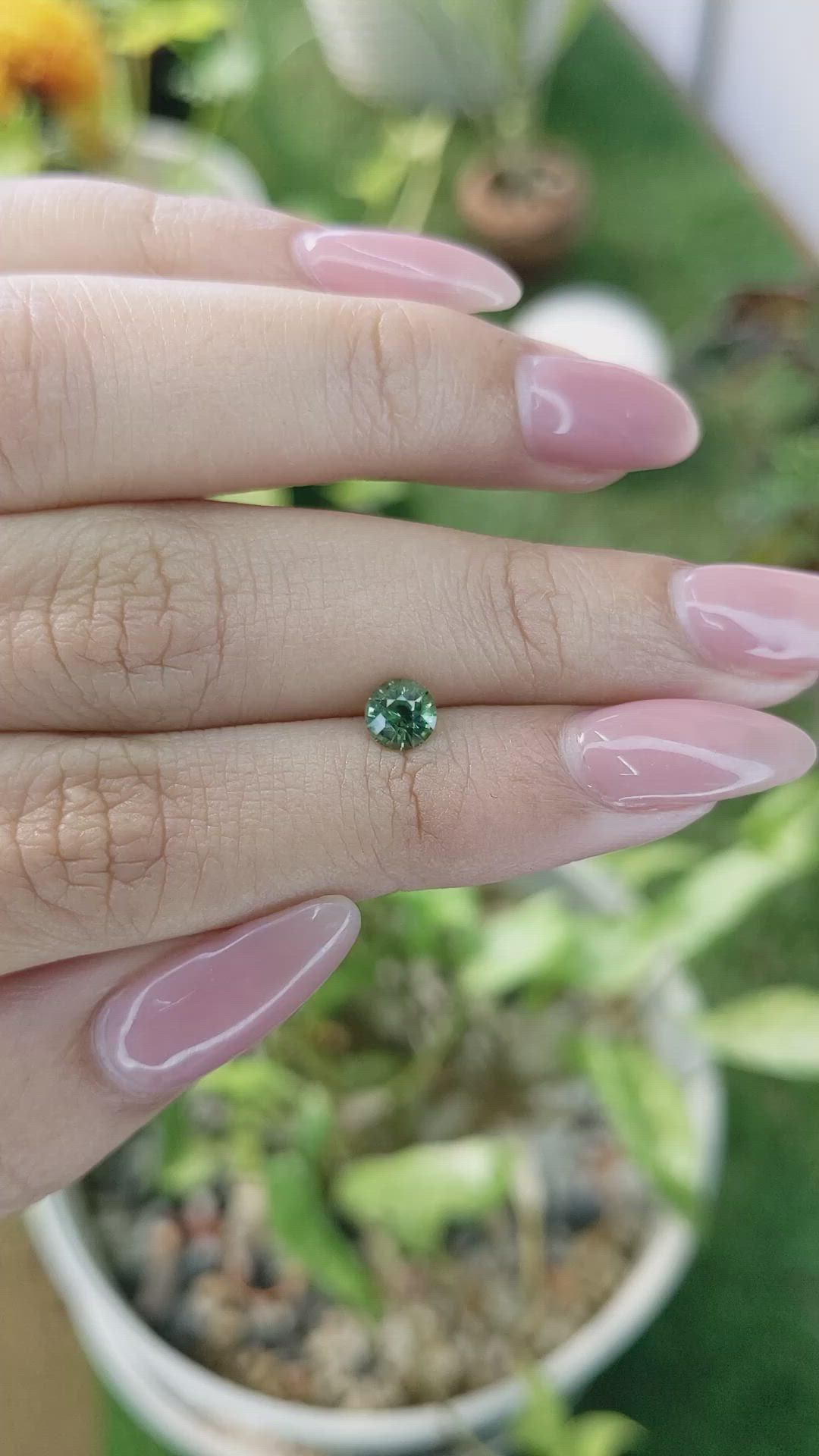 0.66 Ct. Green Sapphire from Madagascar Size Video