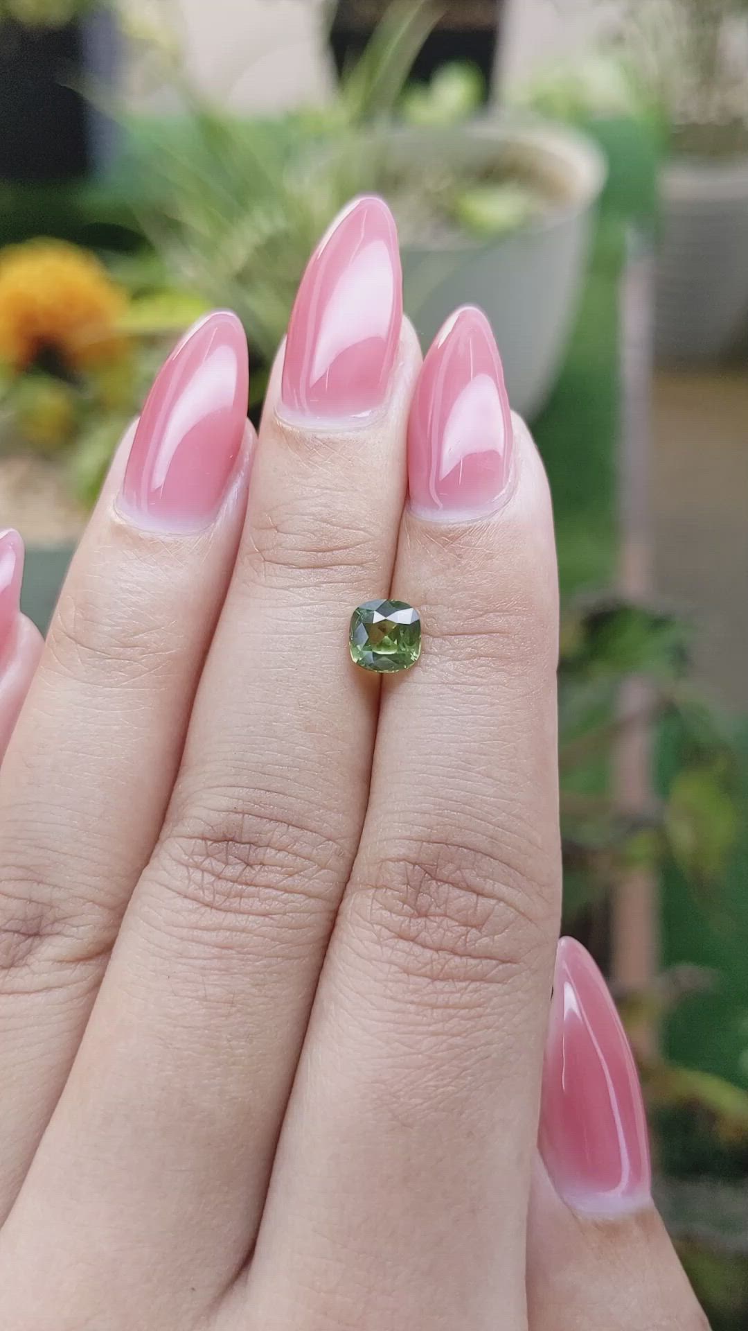 1.07 Ct. Green Sapphire from Madagascar Size Video