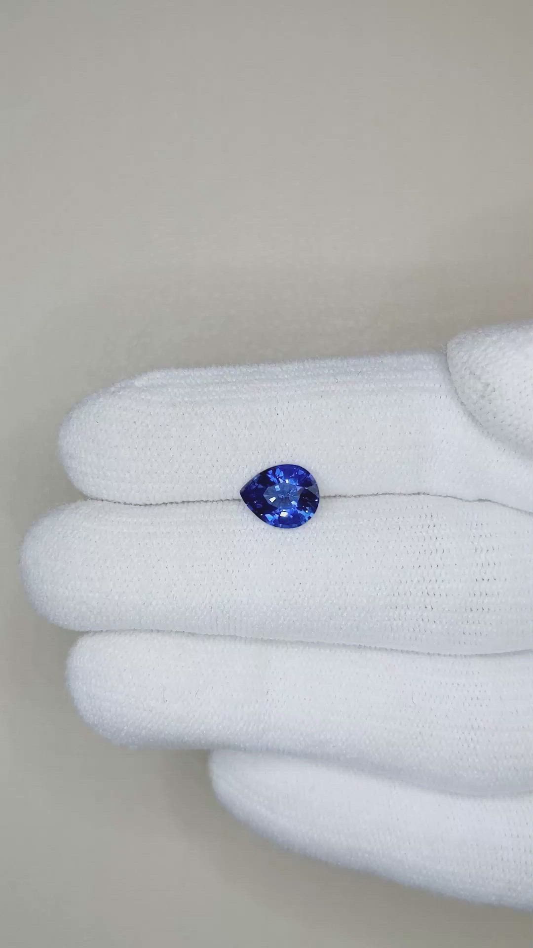 1.55 Ct. Blue Sapphire from Ceylon (Sri Lanka) Size Video