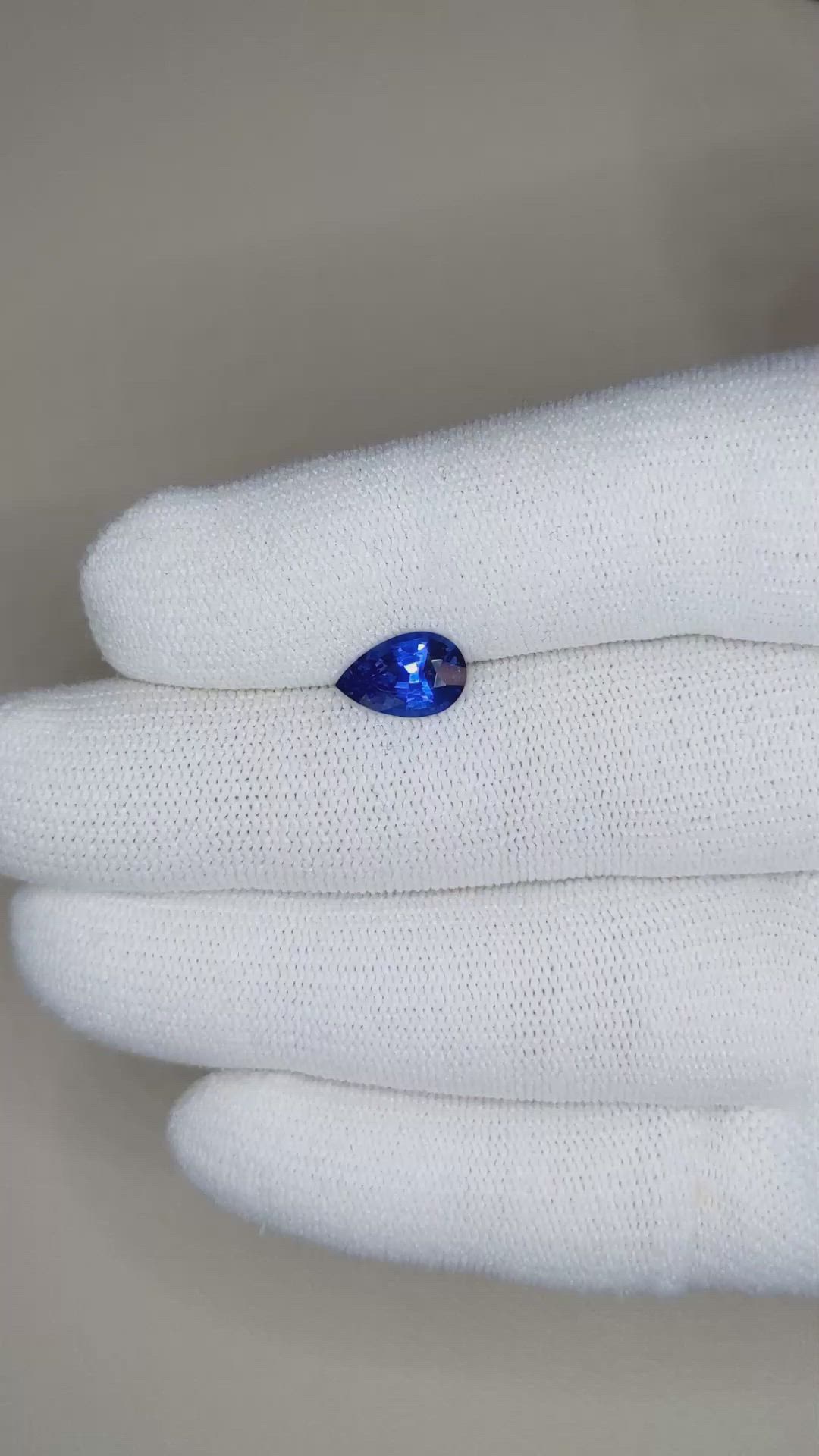 1.66 Ct. Blue Sapphire from Ceylon (Sri Lanka) Size Video
