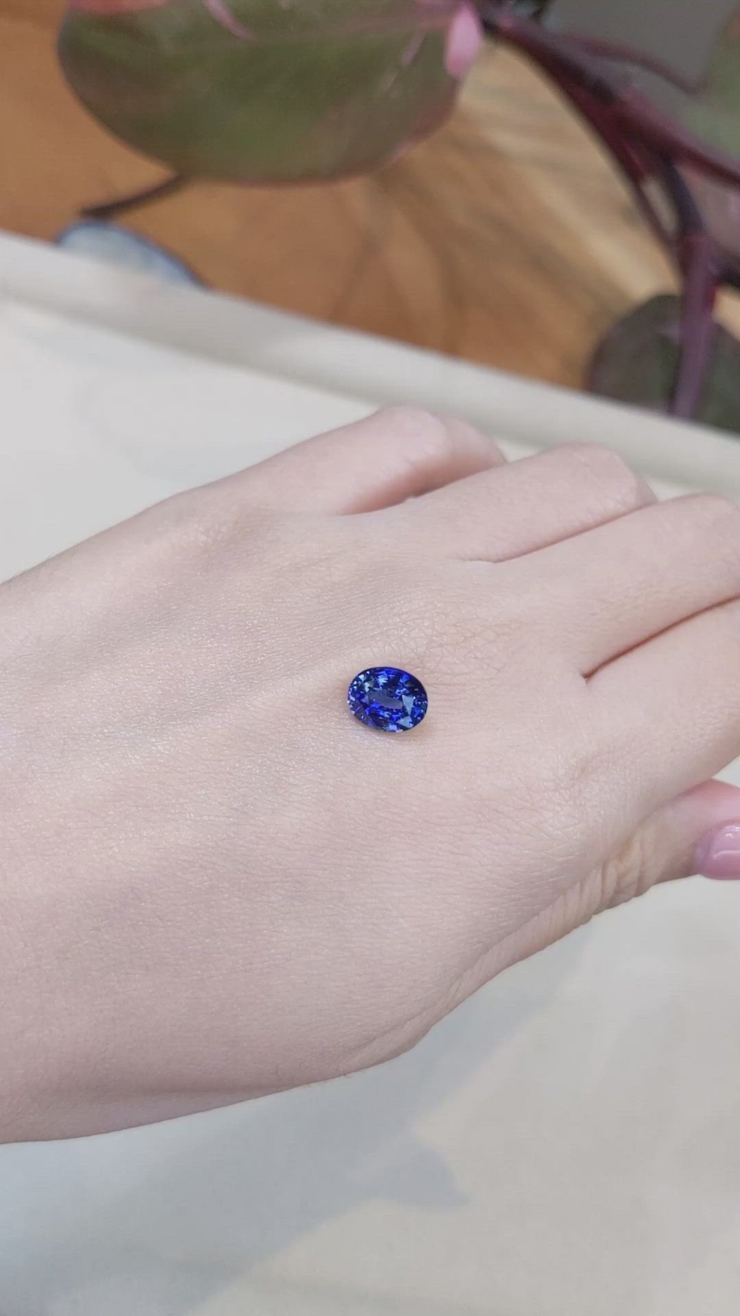 2.56 Ct. Blue Sapphire from Ceylon (Sri Lanka) Size Video
