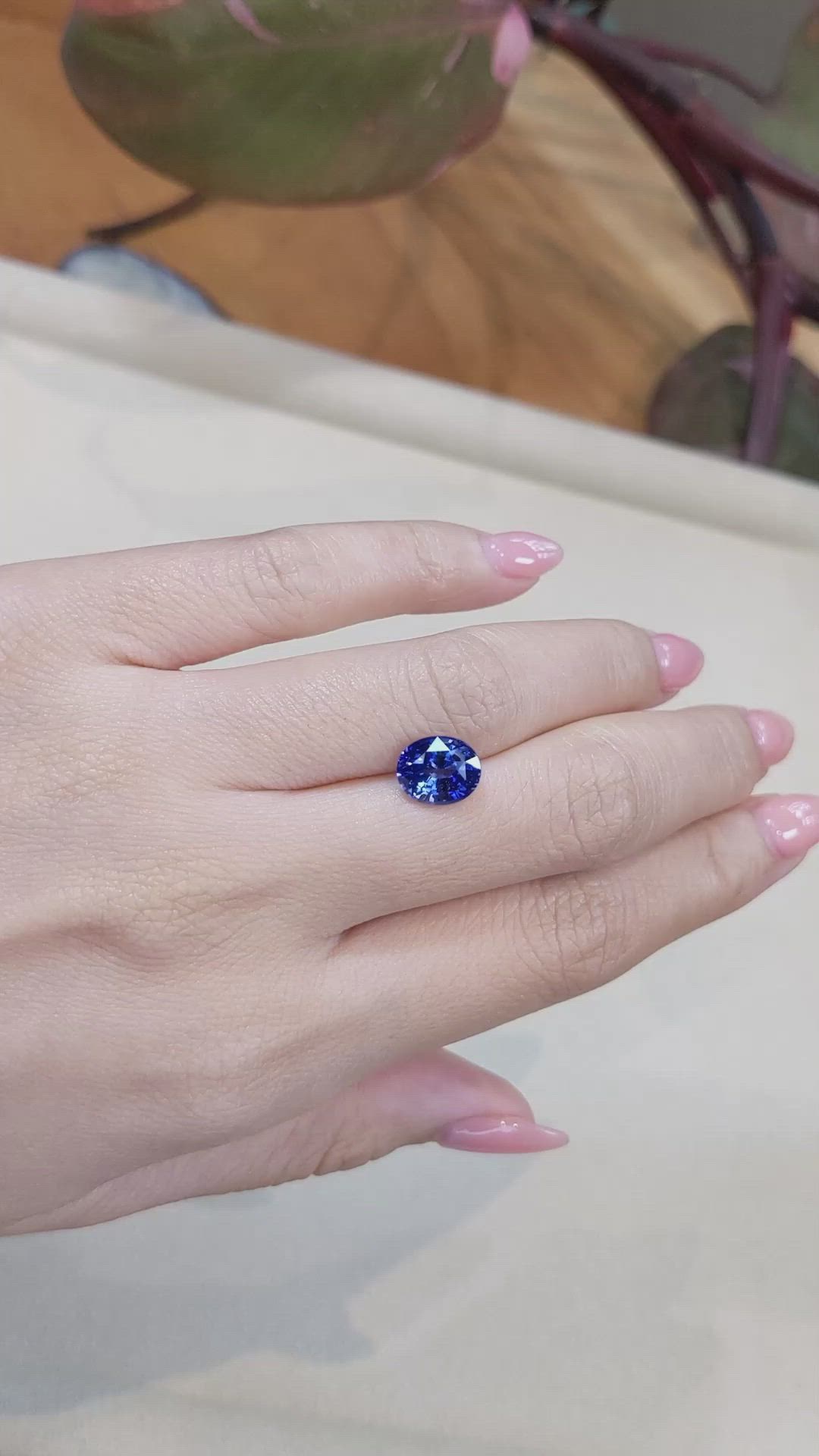 3.03 Ct. Blue Sapphire from Ceylon (Sri Lanka) Size Video