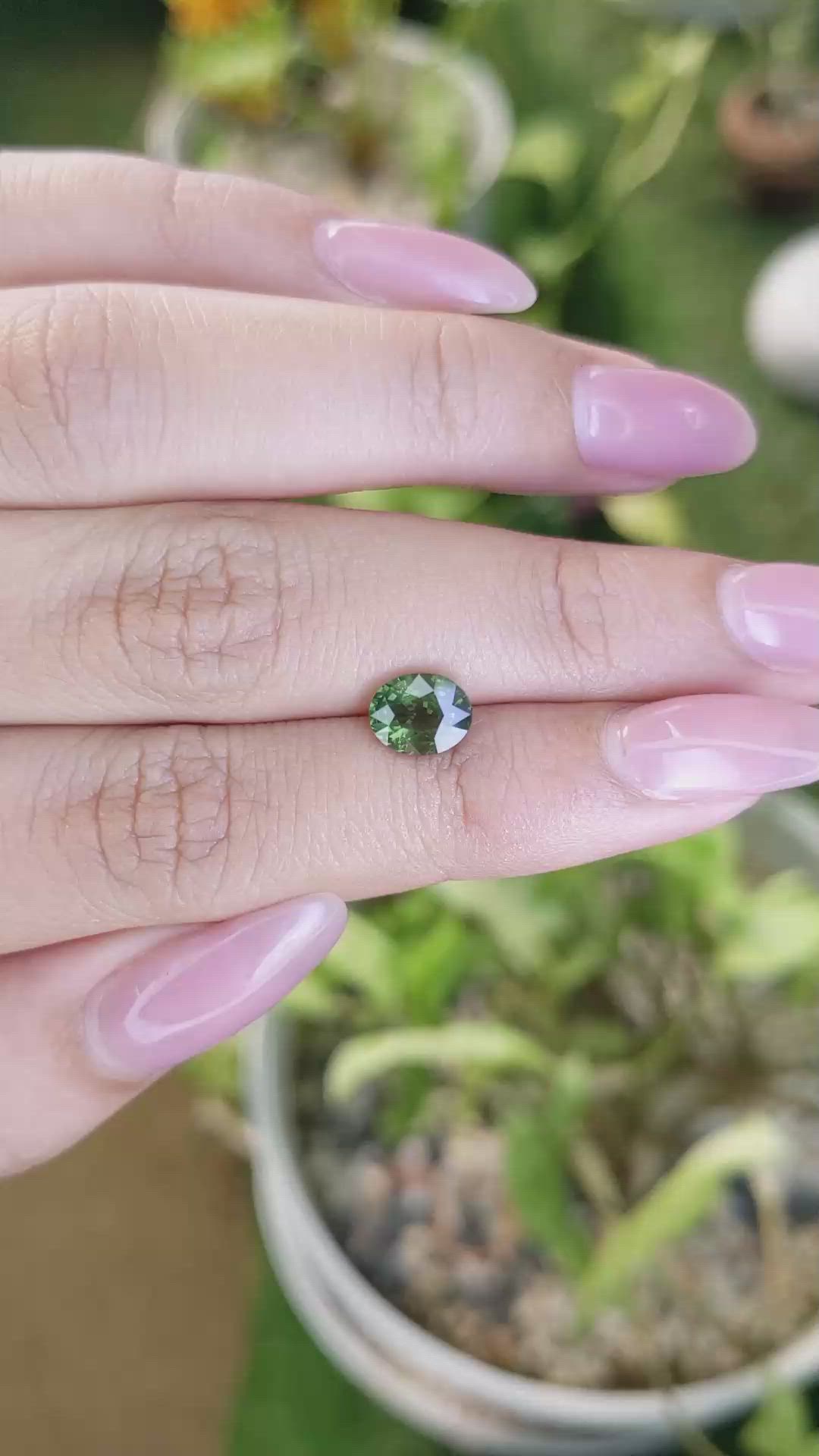 1.55 Ct. Green Sapphire from Madagascar Size Video