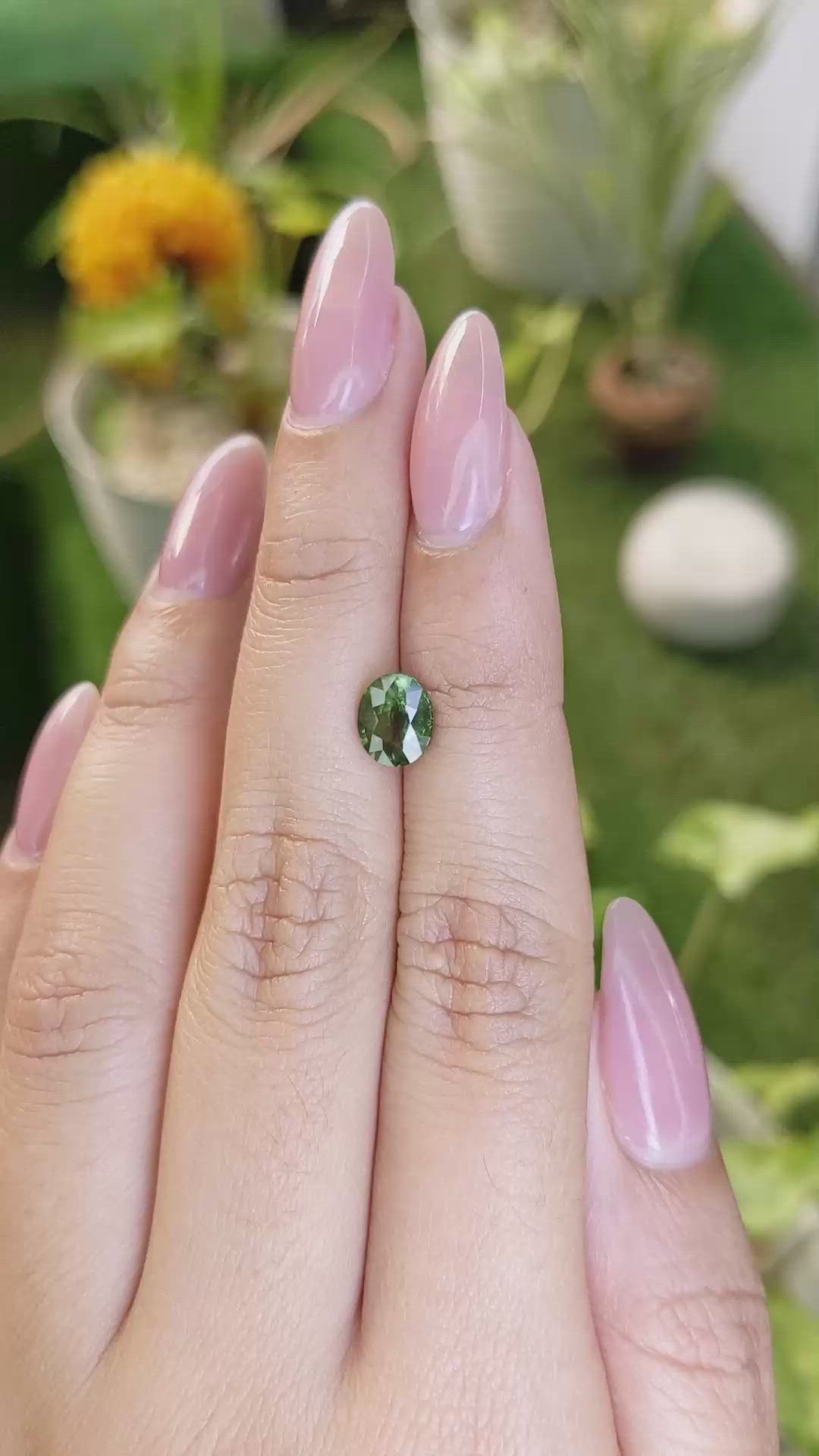 1.55 Ct. Green Sapphire from Madagascar Size Video
