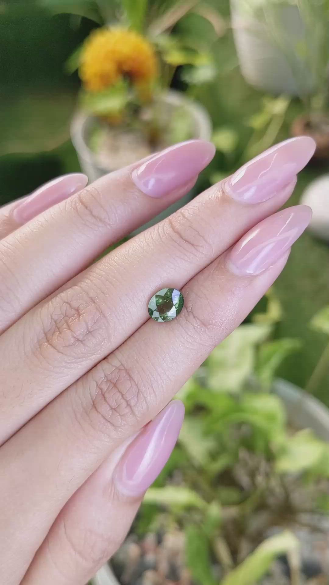1.55 Ct. Green Sapphire from Madagascar Size Video