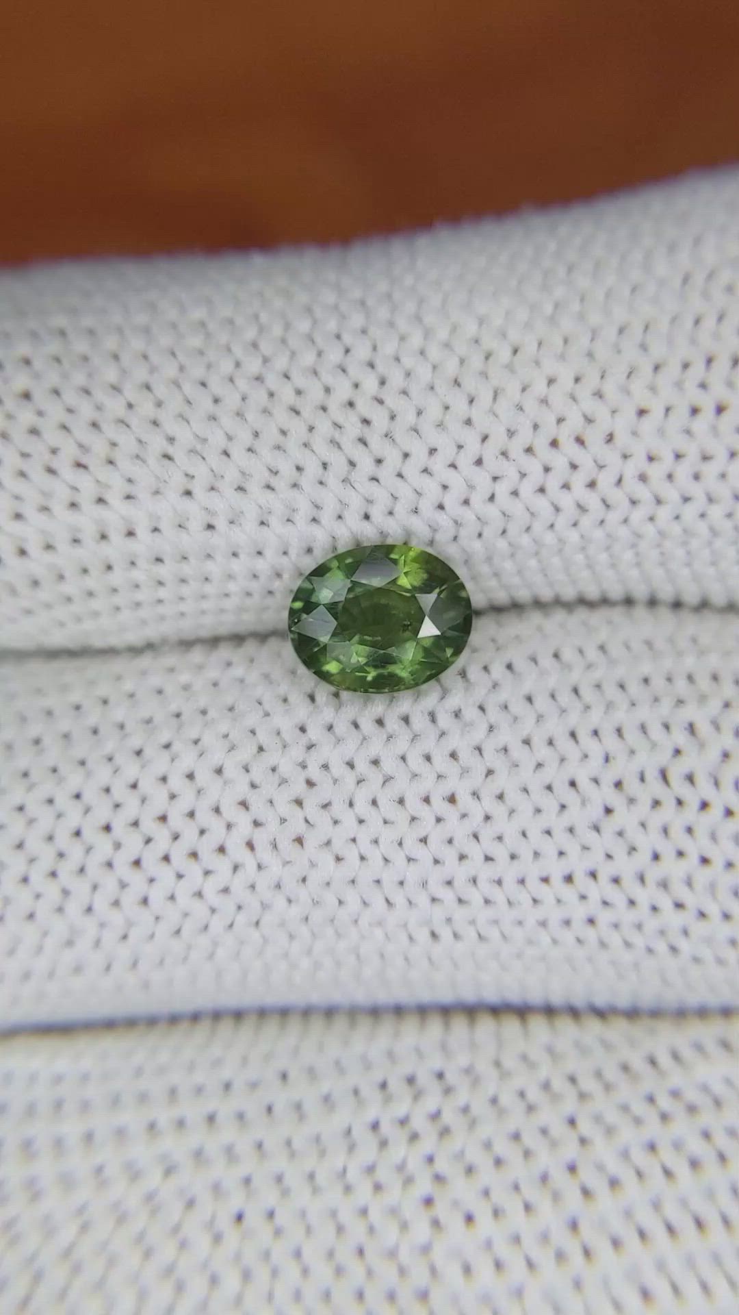 1.55 Ct. Green Sapphire from Madagascar Size Video