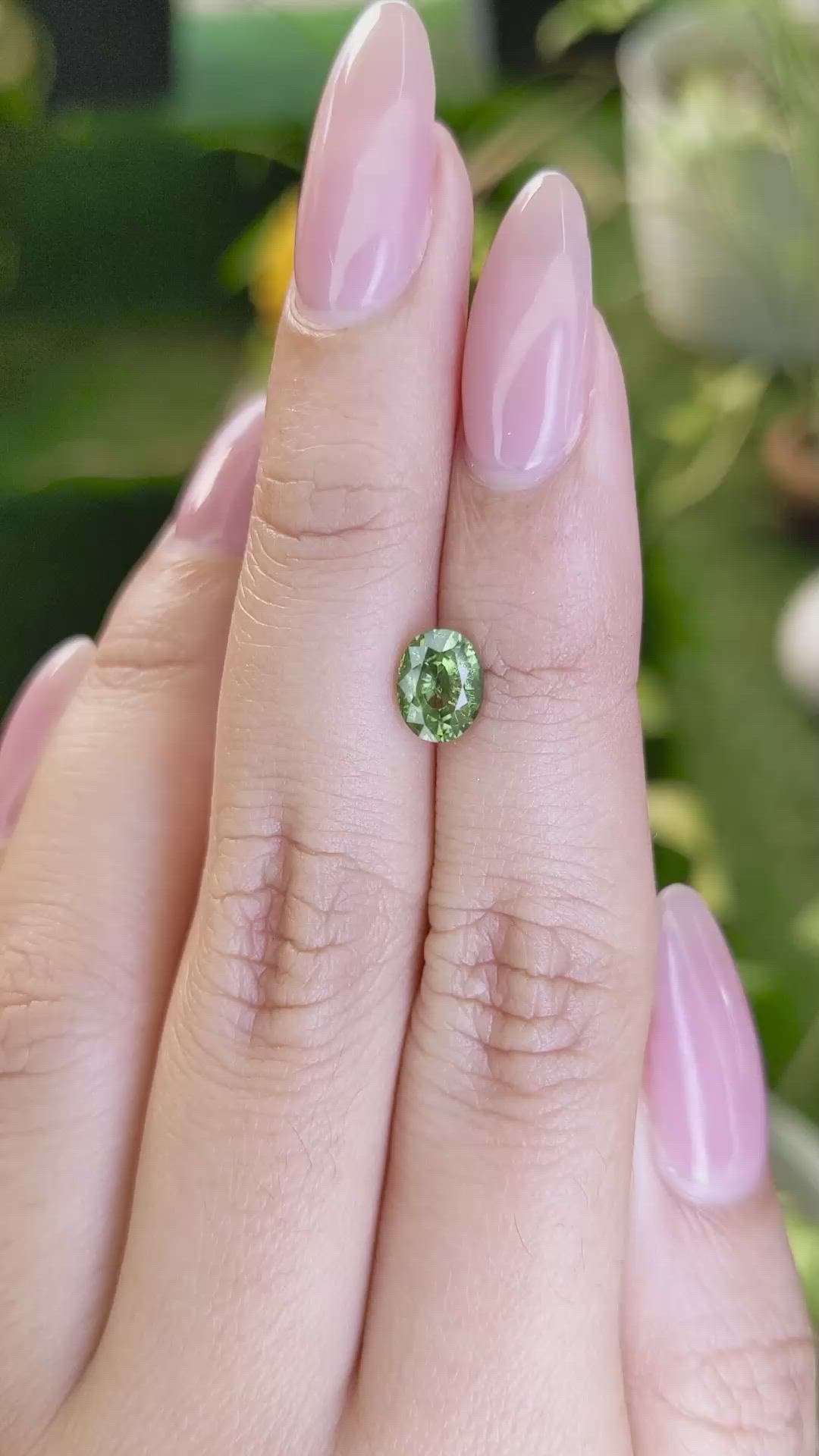 1.31 Ct. Green Sapphire from Madagascar Size Video
