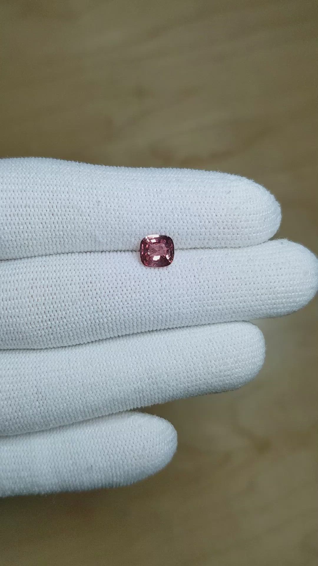1.10 Ct. Peach Sapphire from Ceylon (Sri Lanka) Size Video