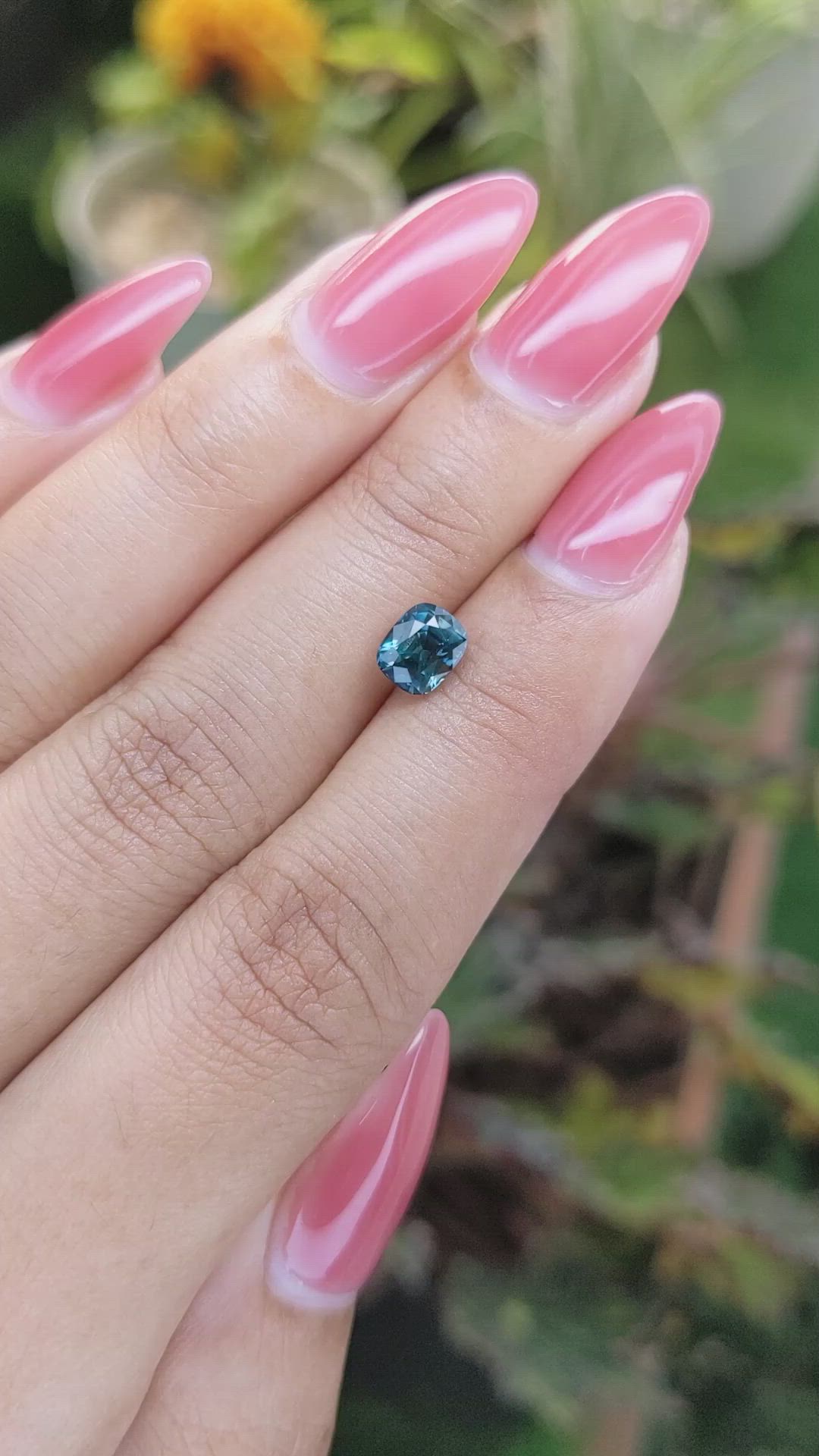1.22 Ct. Greenish Blue Sapphire from Ceylon (Sri Lanka) Size Video
