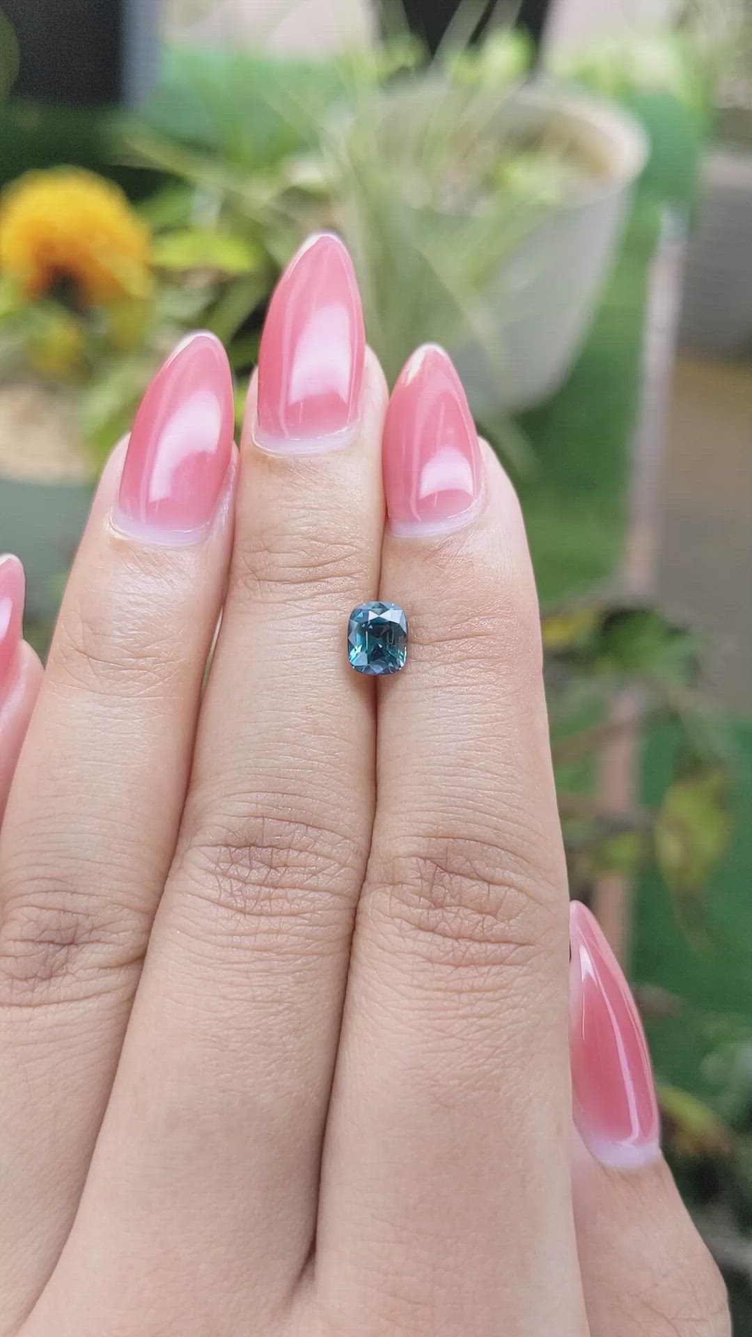1.22 Ct. Greenish Blue Sapphire from Ceylon (Sri Lanka) Size Video